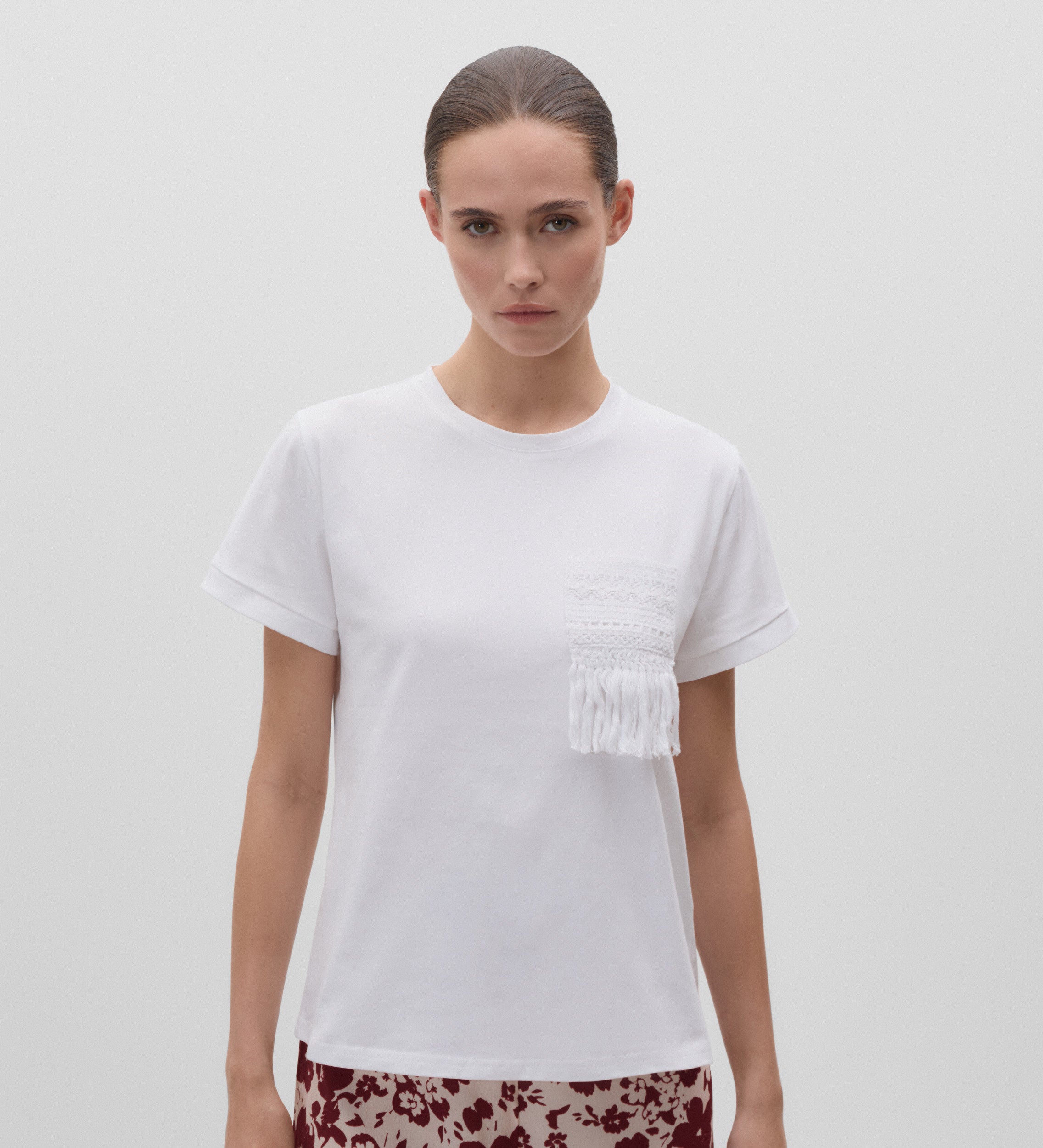 T-shirt avec détails au crochet