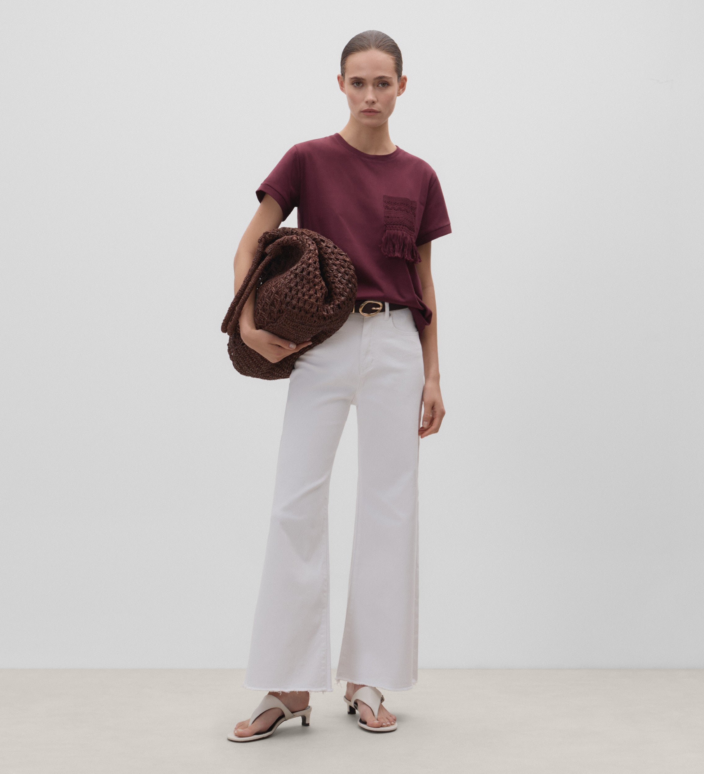 T-shirt avec détails au crochet