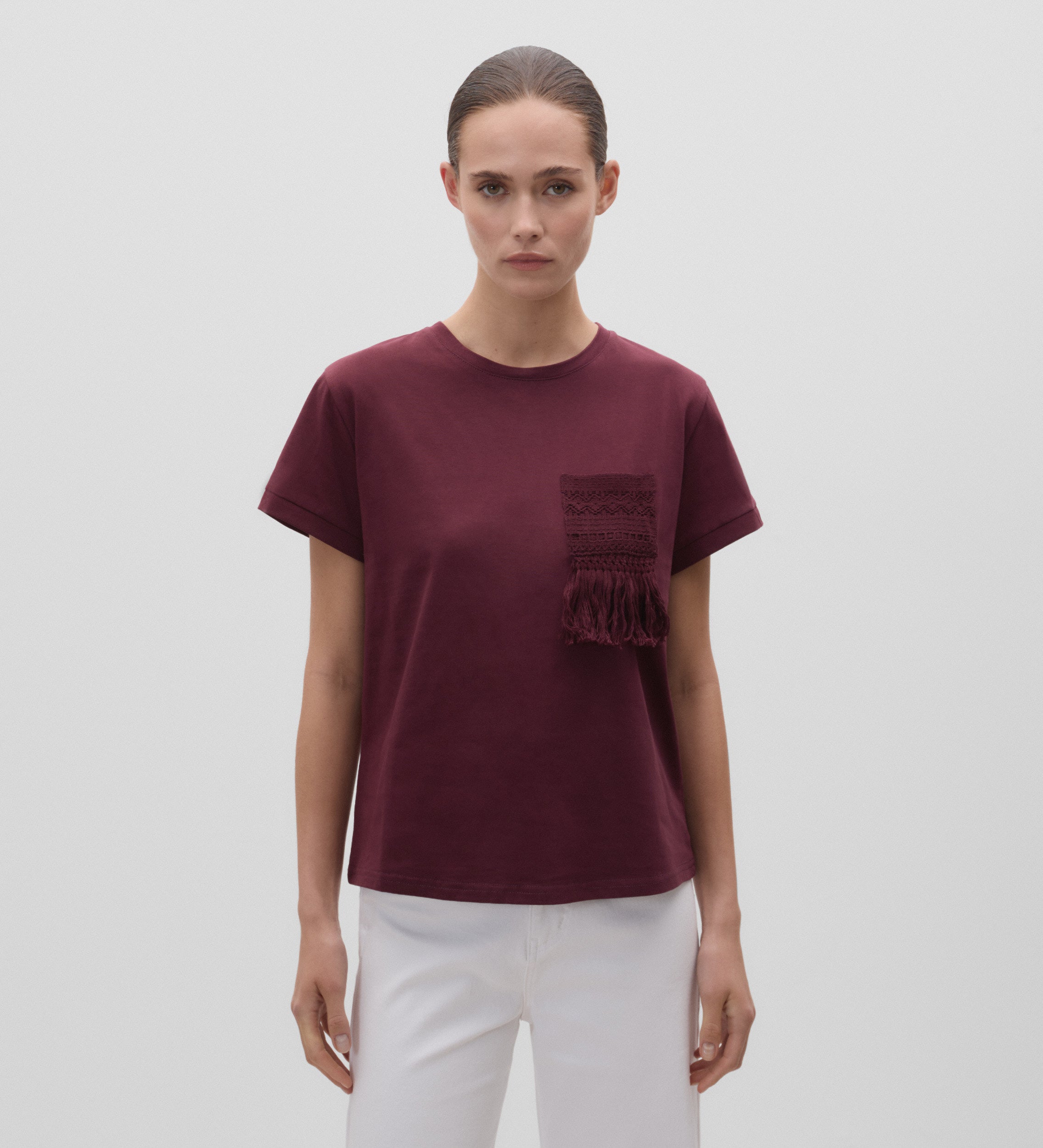 T-shirt avec détails au crochet