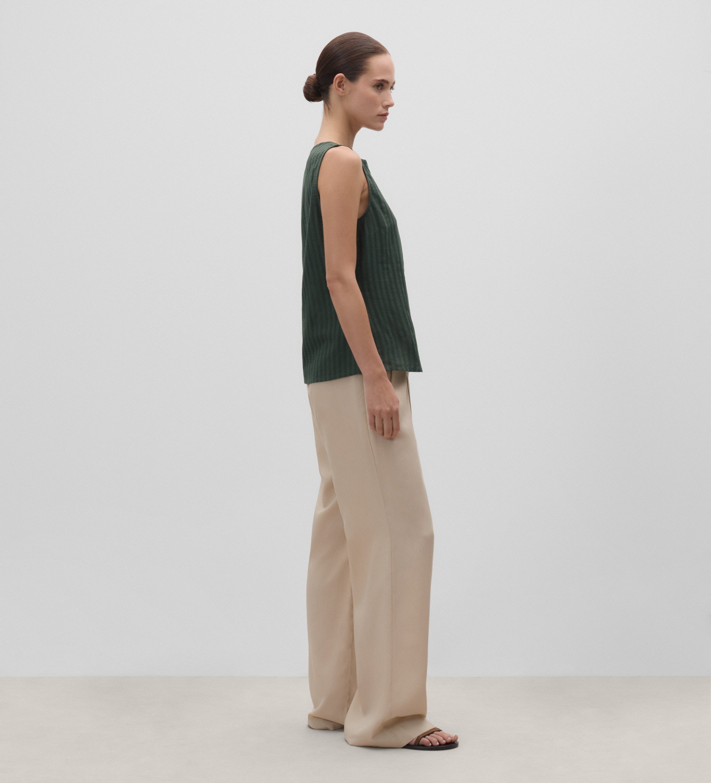 Textured armhole-cut top