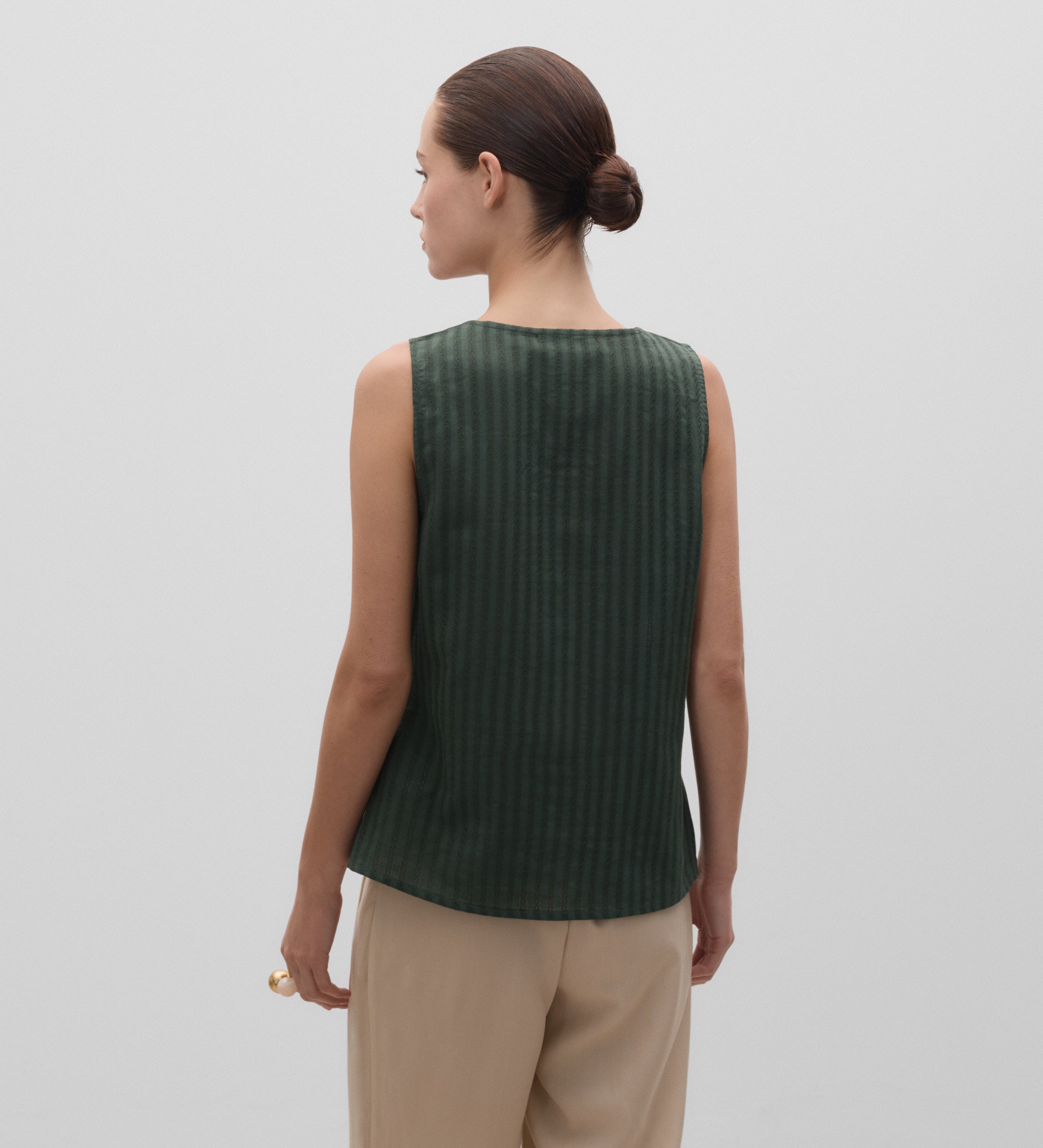 Textured armhole-cut top