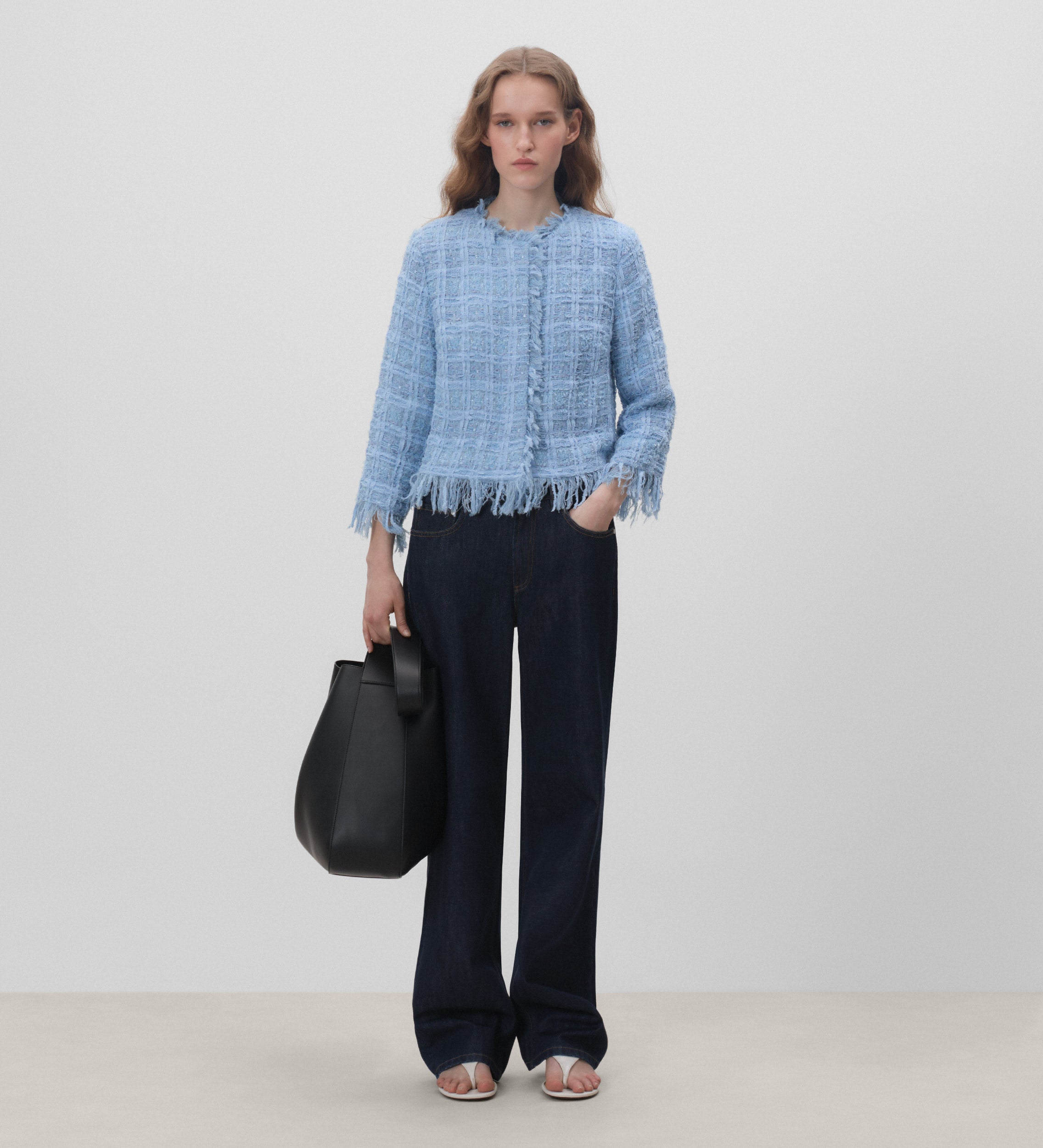 Fringed tweed jacket