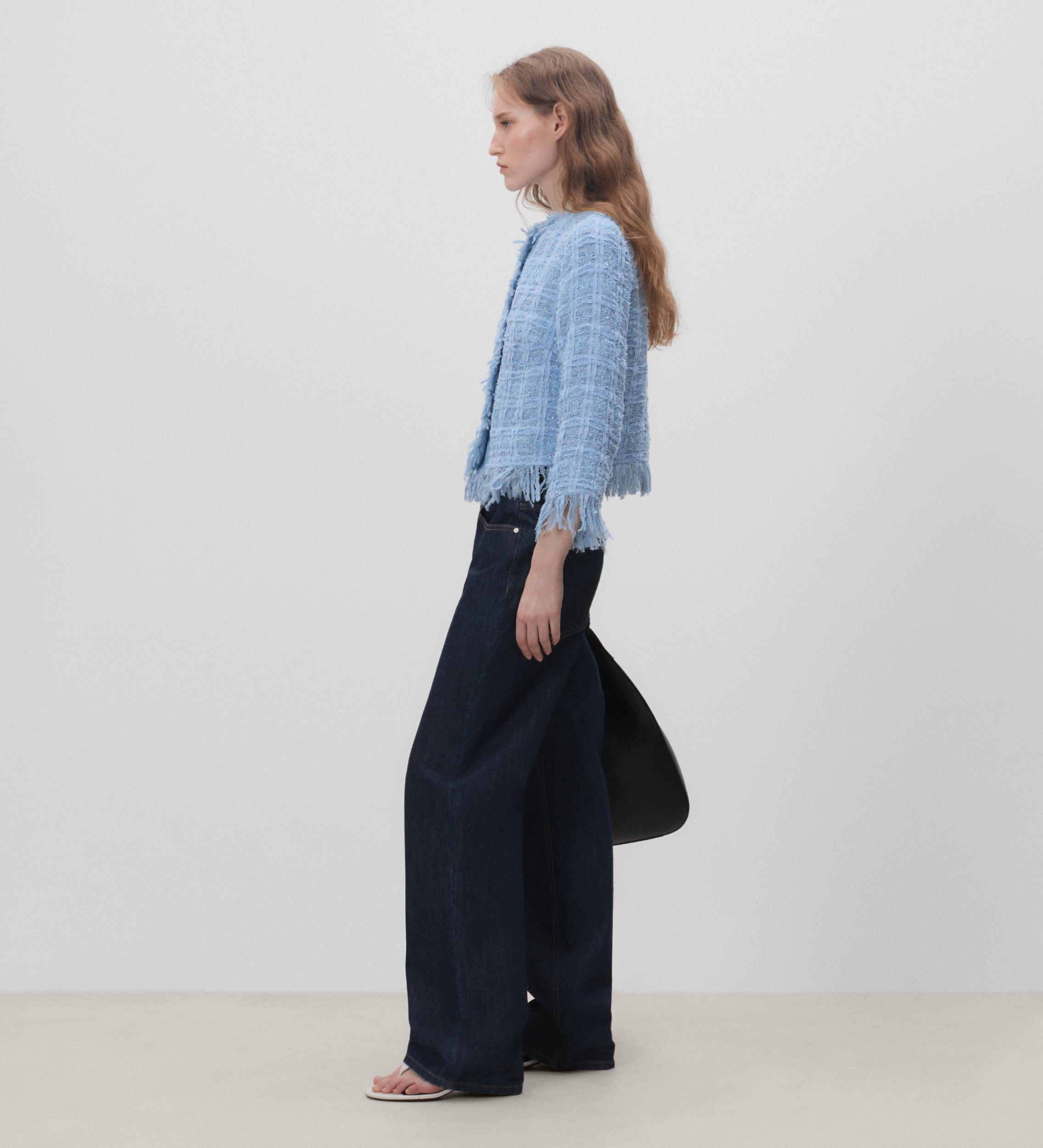 Fringed tweed jacket