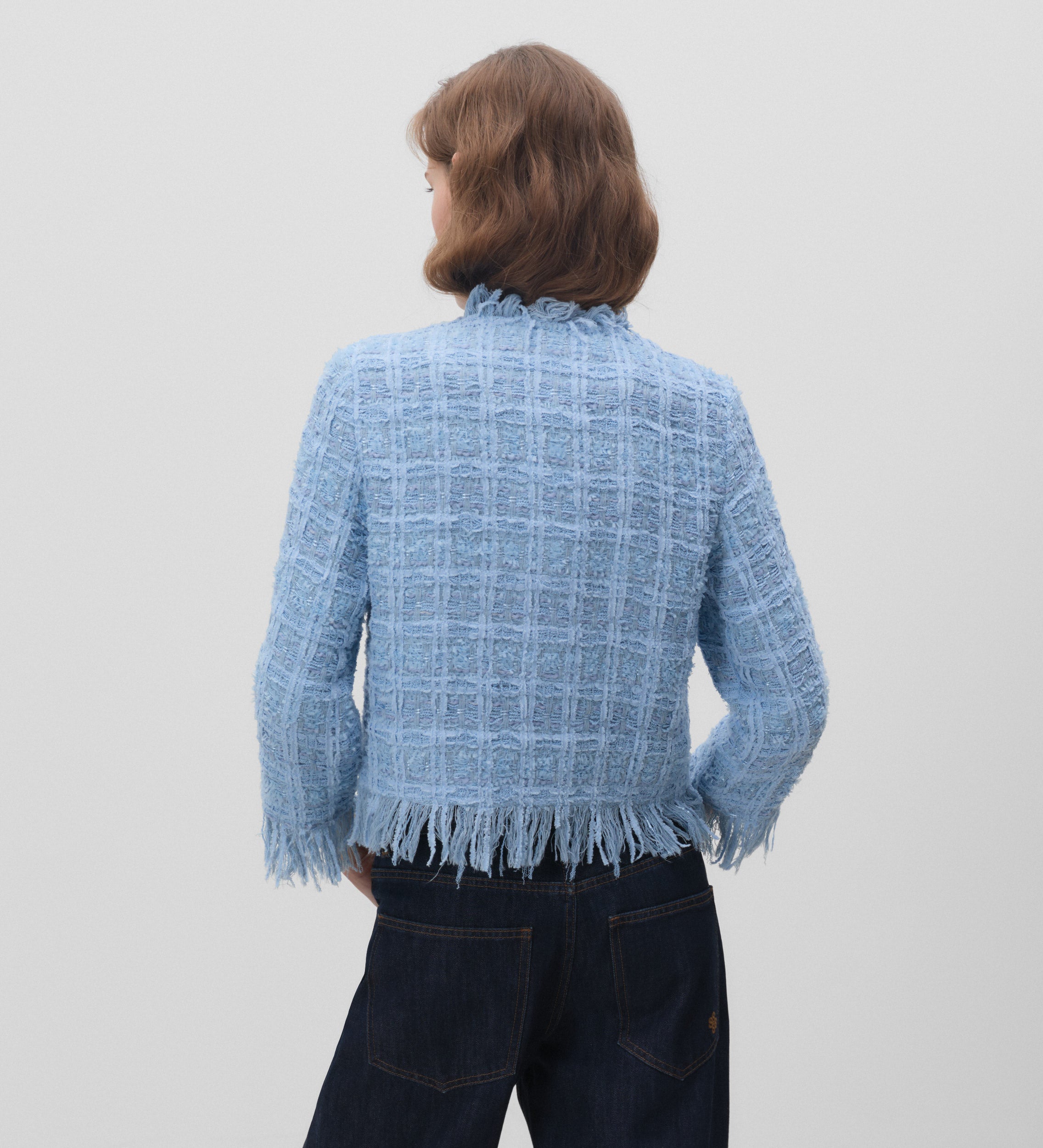 Fringed tweed jacket