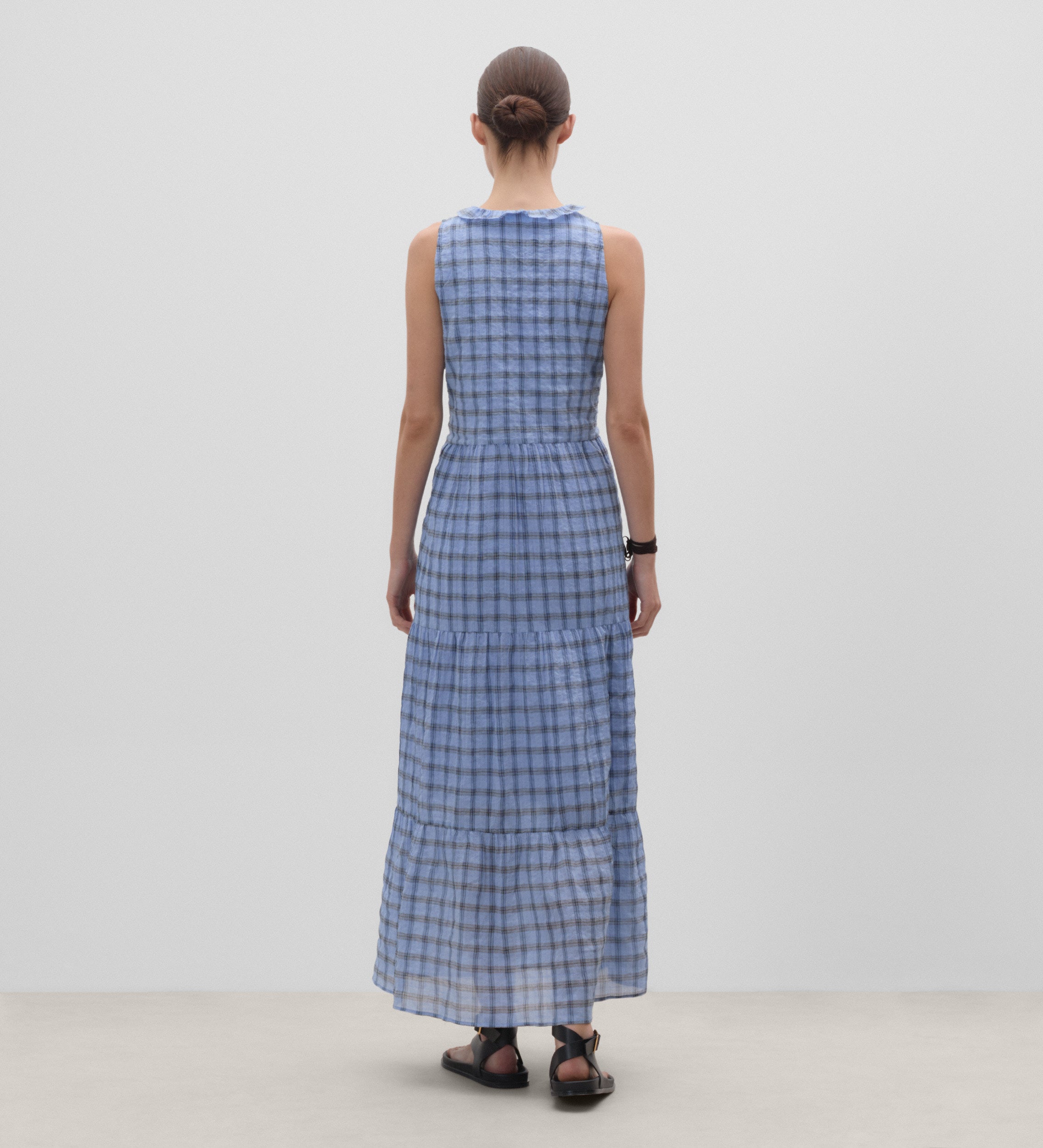 Robe longue à carreaux
