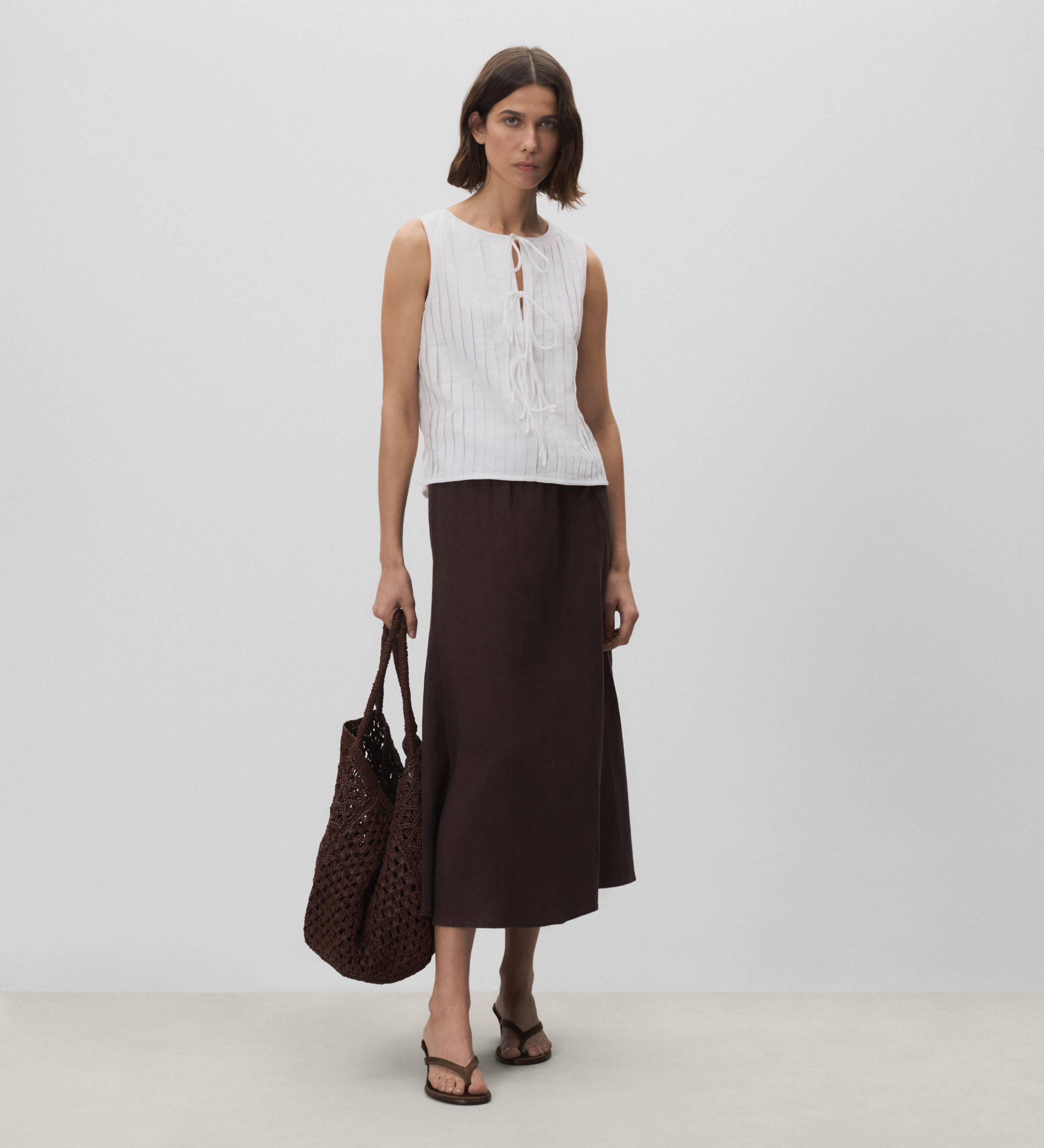 Top pleats bow