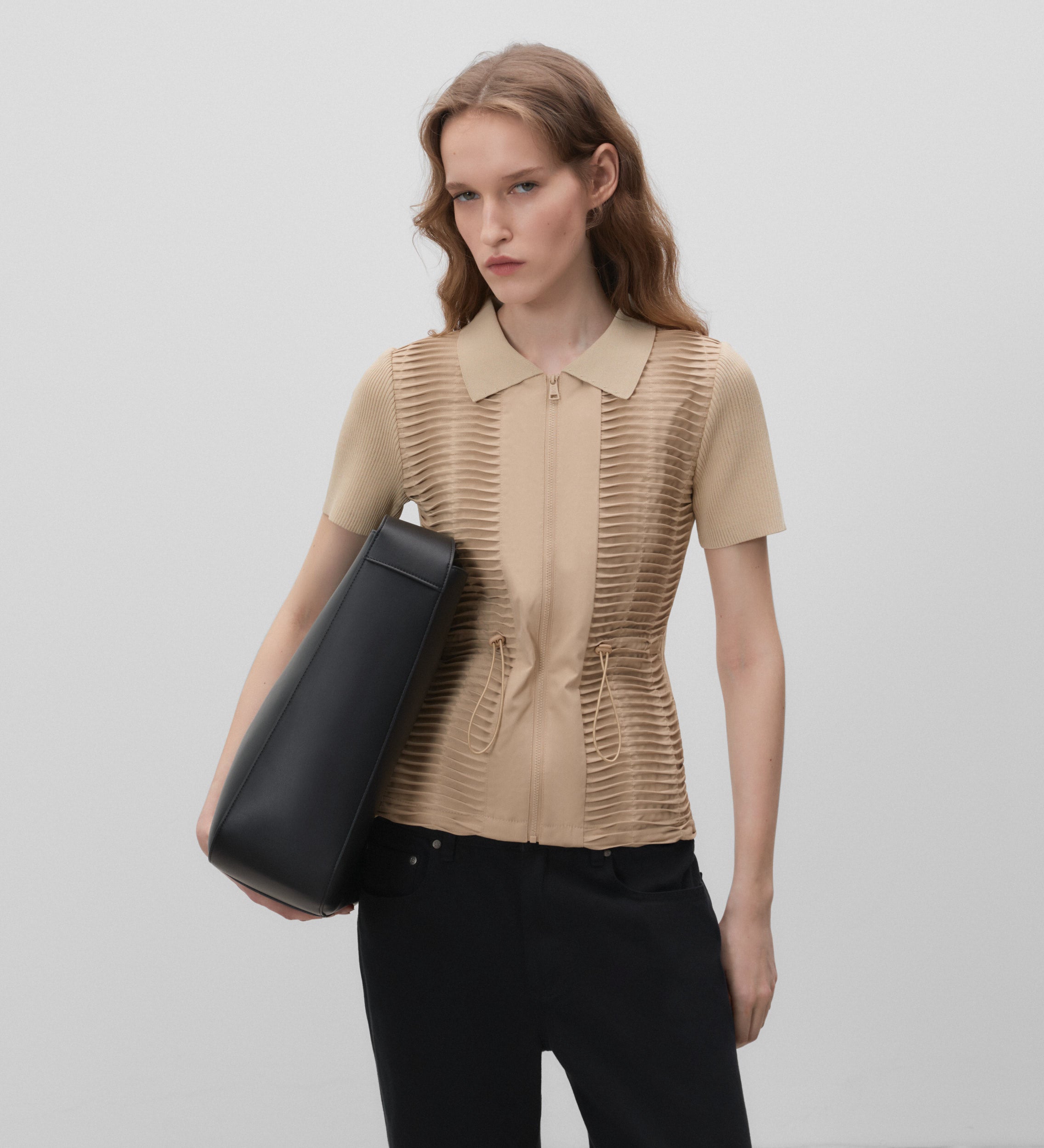 Gilet court bi-matière