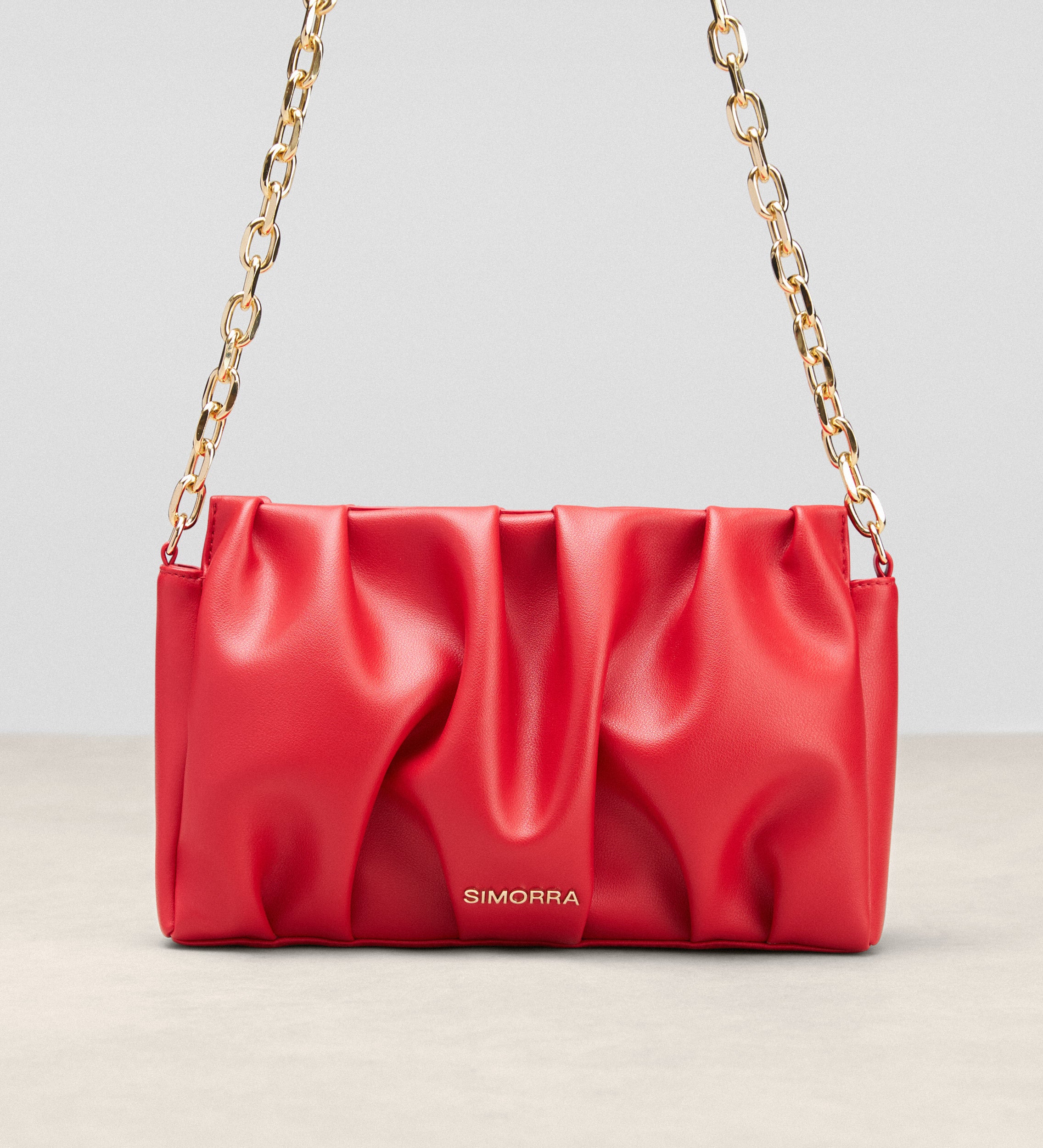 Pleated leather bag