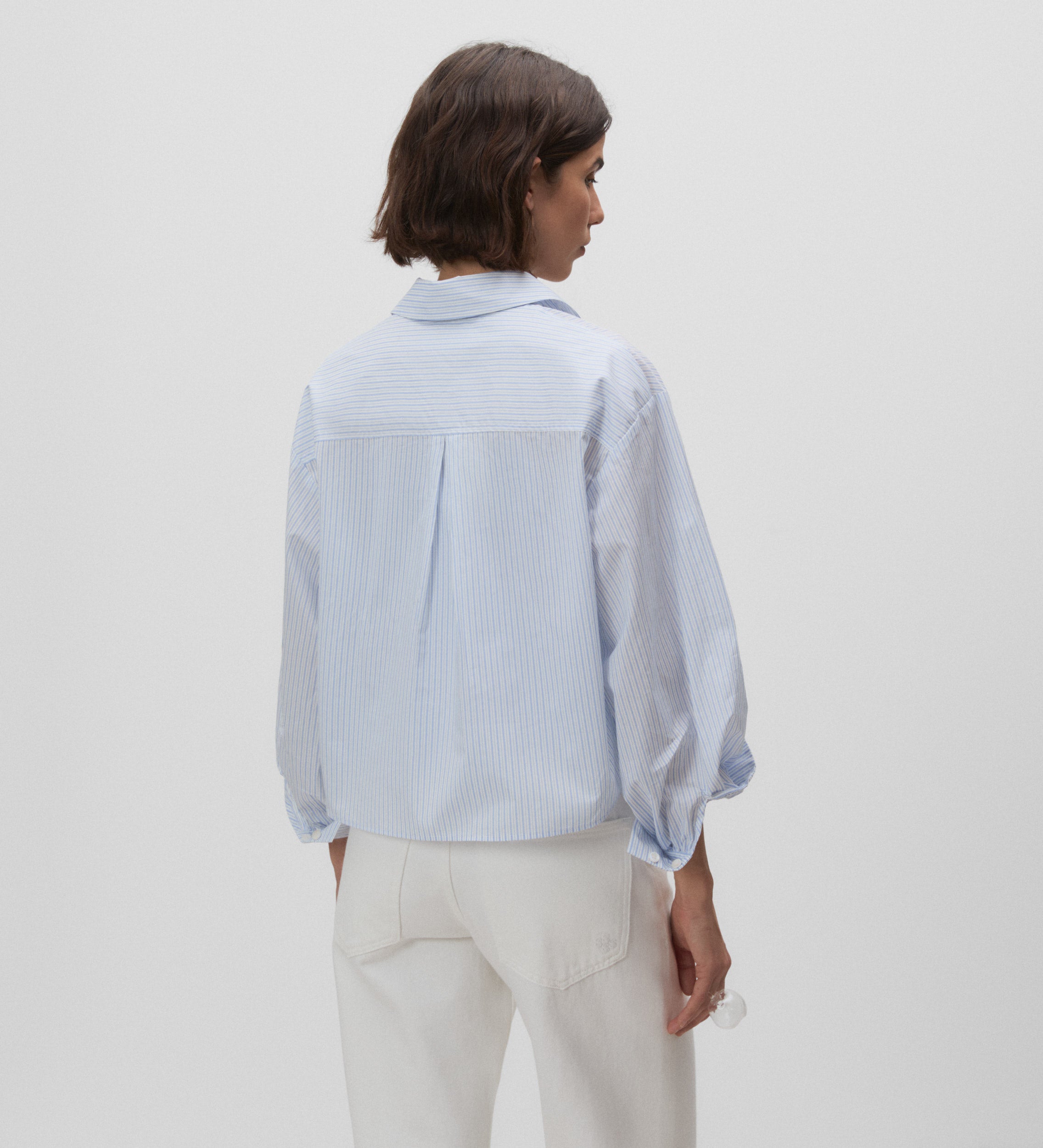 Chemise courte à rayures