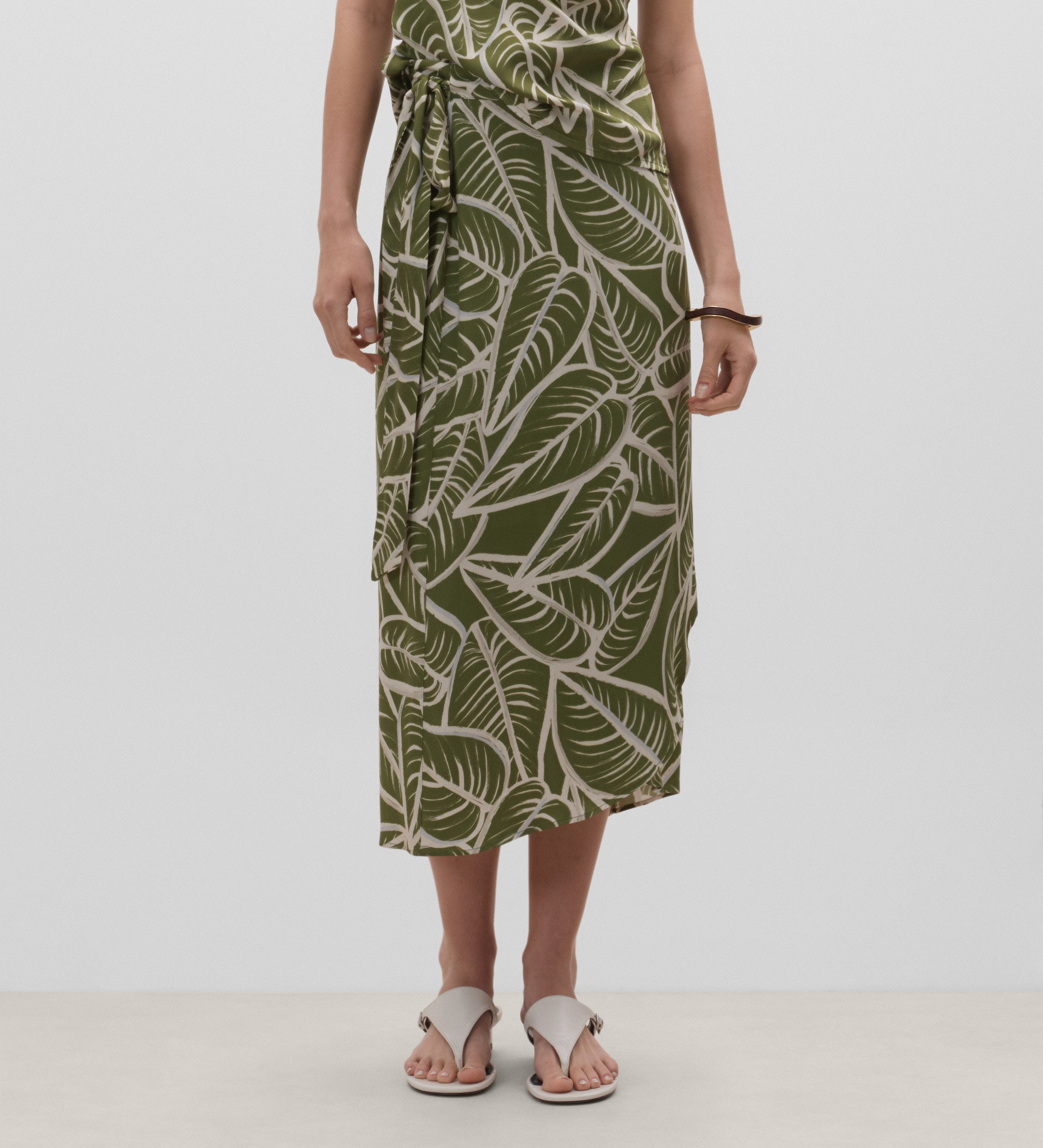 Printed pareo-style skirt