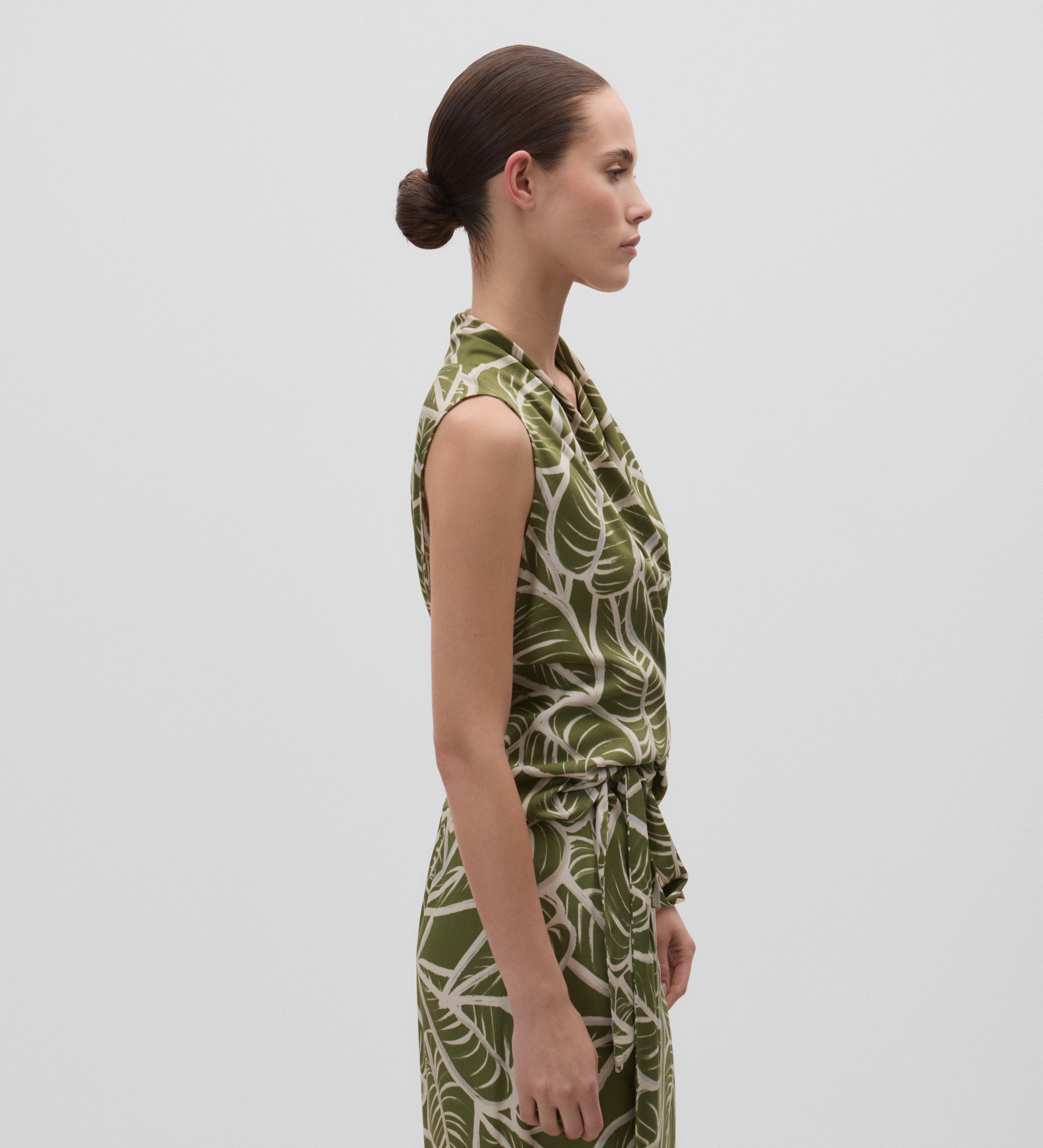Printed sleeveless blouse