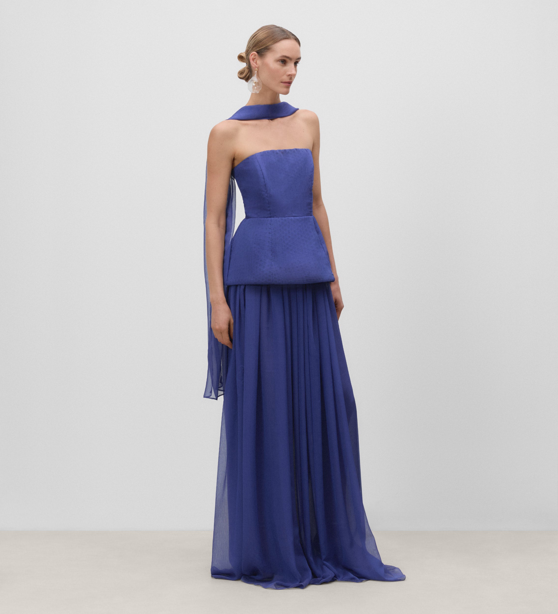 Strapless peplum top