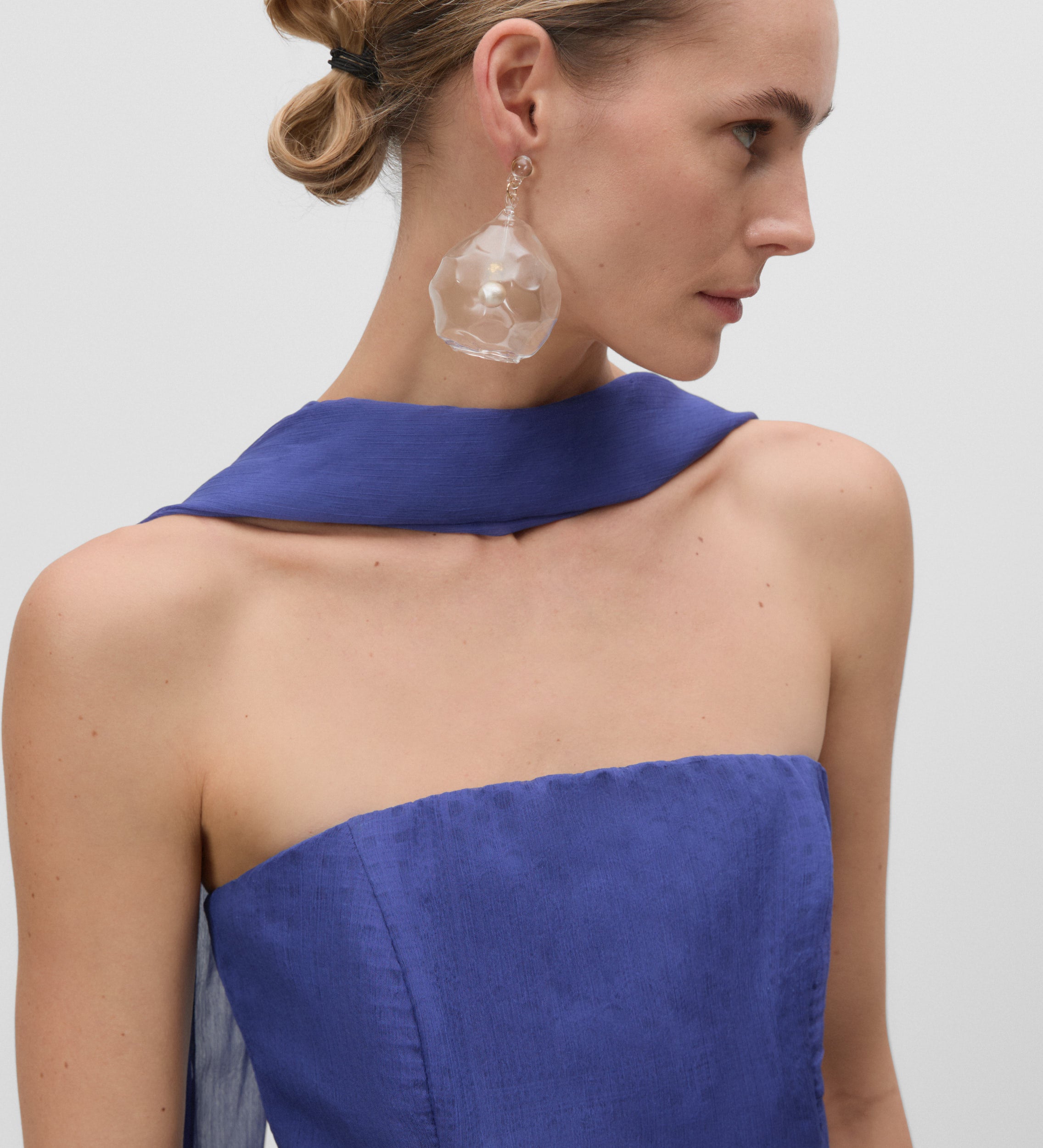 Strapless peplum top