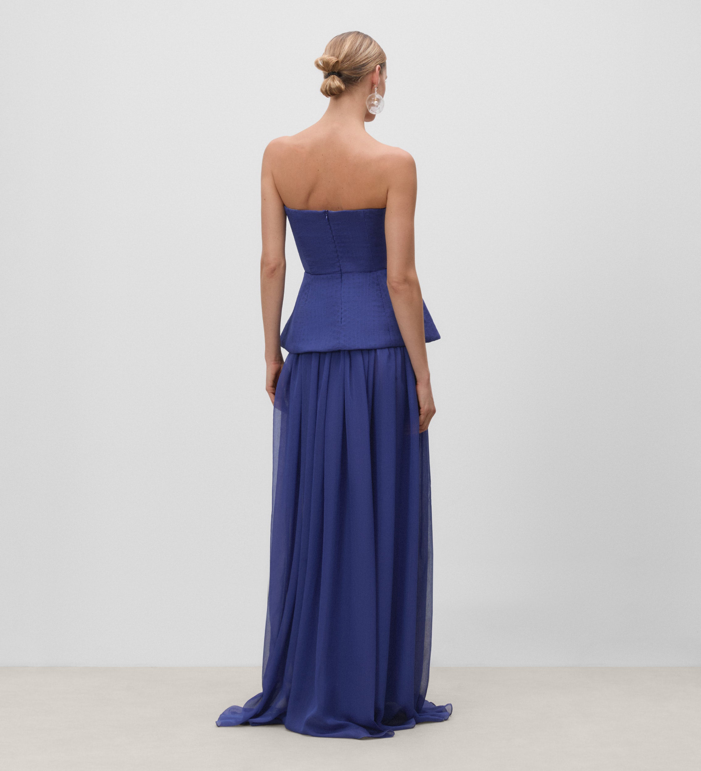 Strapless peplum top