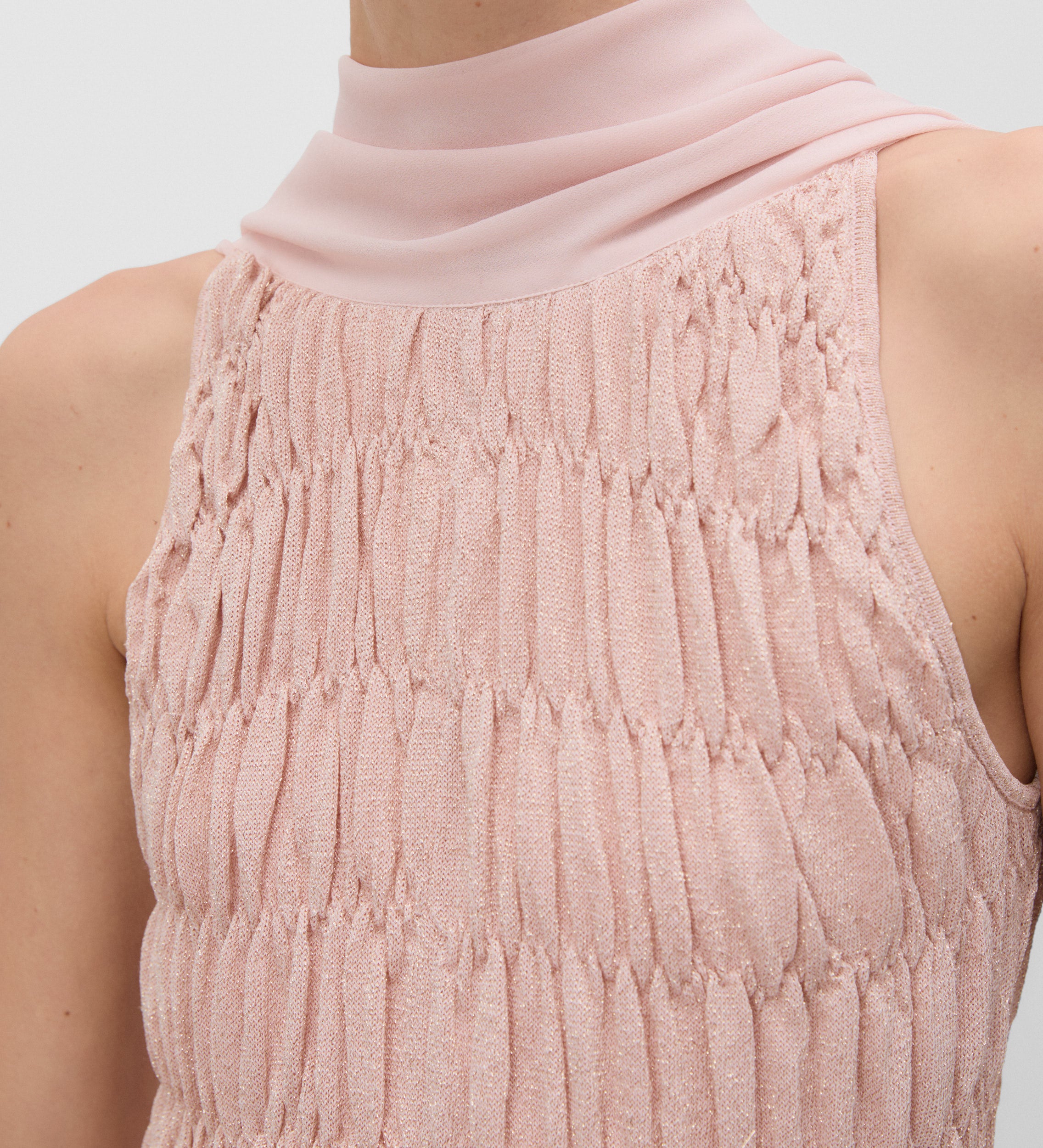 Elastic gathered dress
