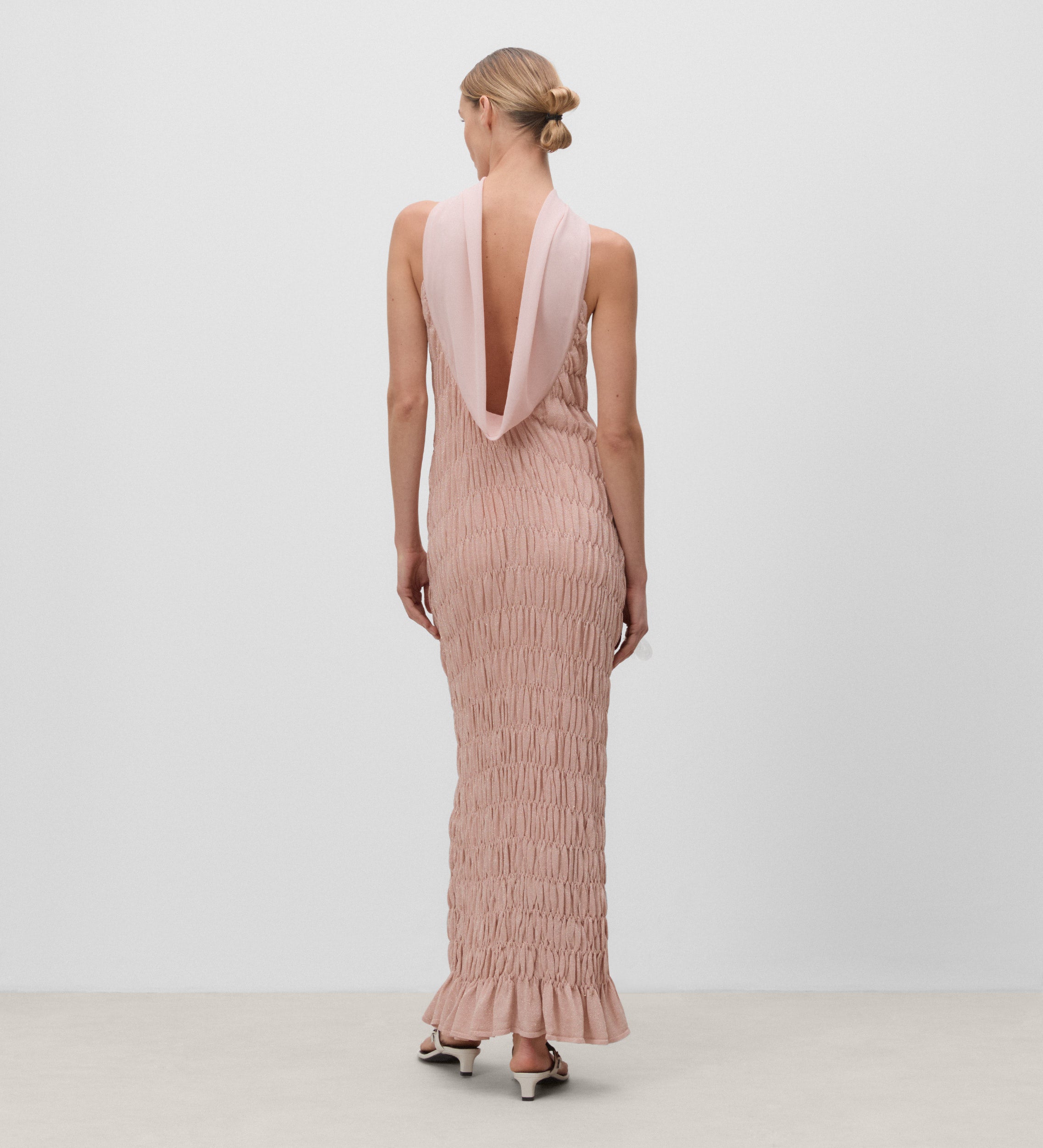 Elastic gathered dress