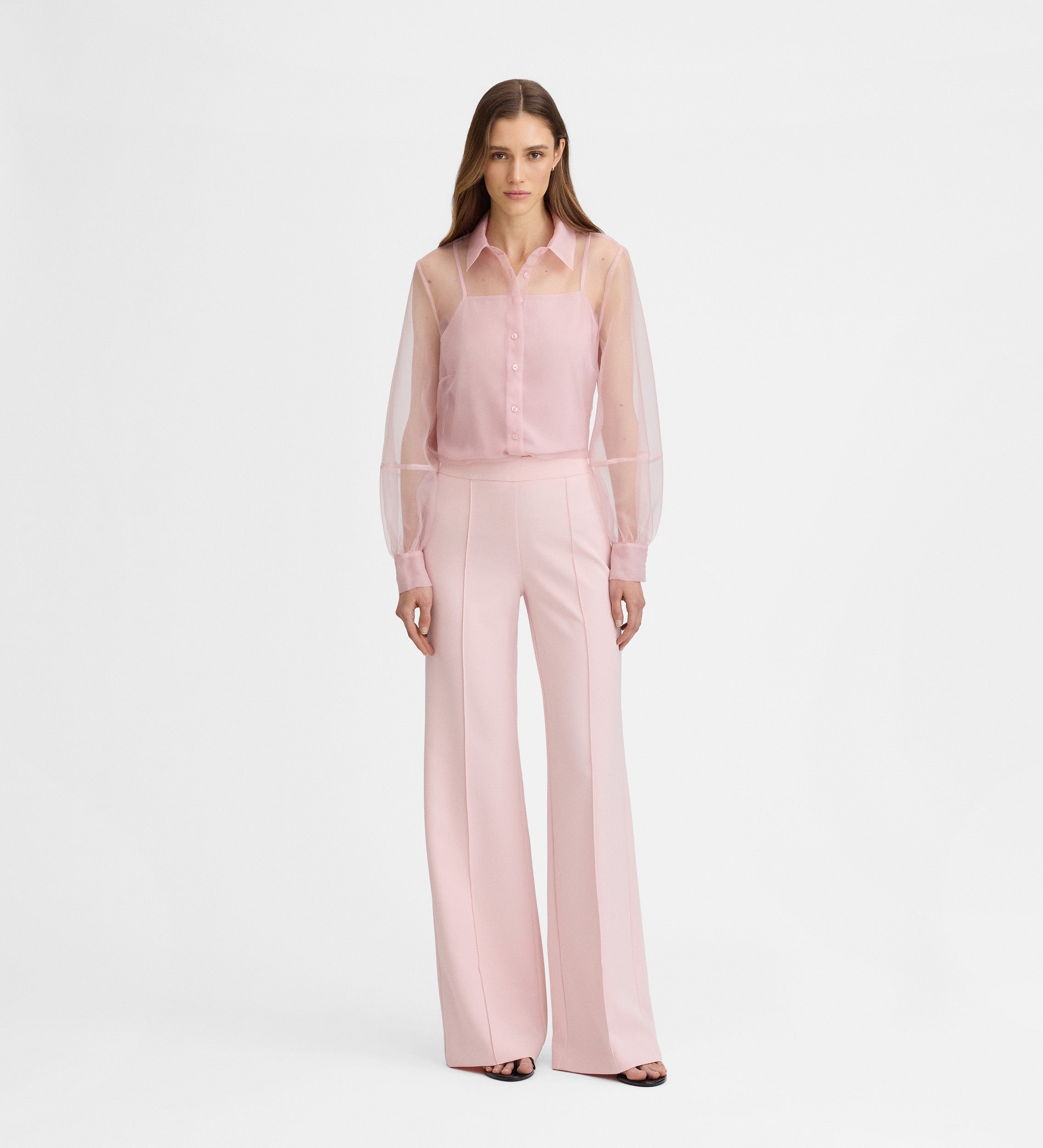 Long-sleeved organza blouse