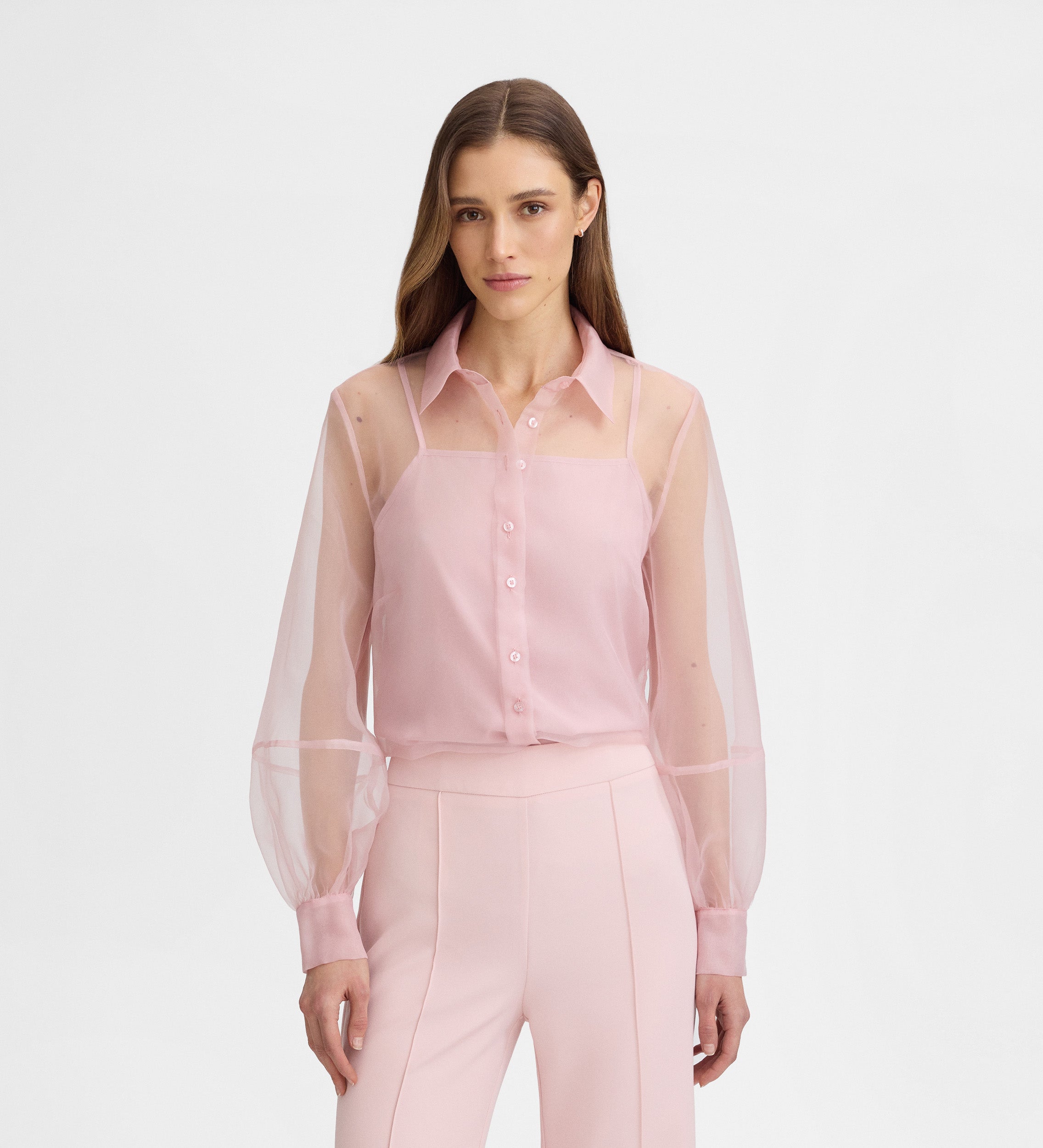 Long-sleeved organza blouse