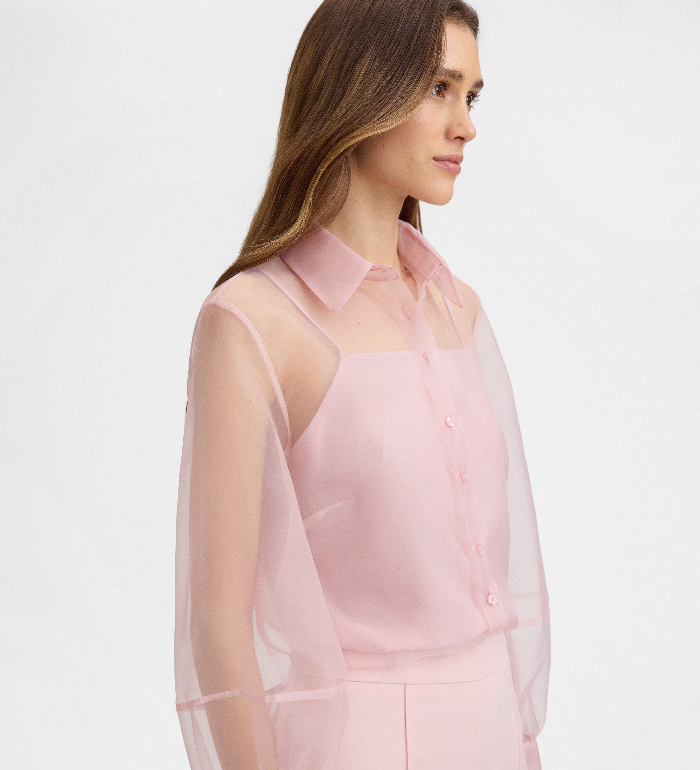 Long-sleeved organza blouse