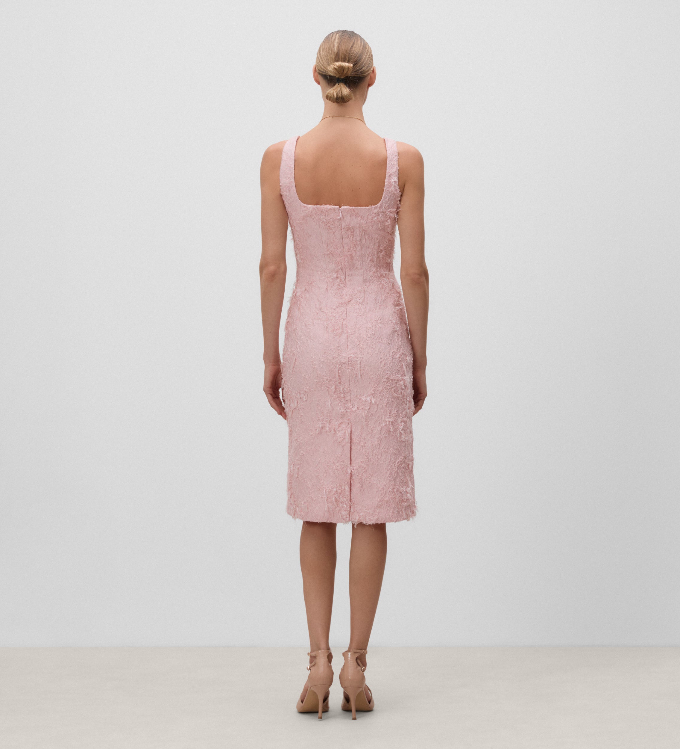 Square neckline tube dress