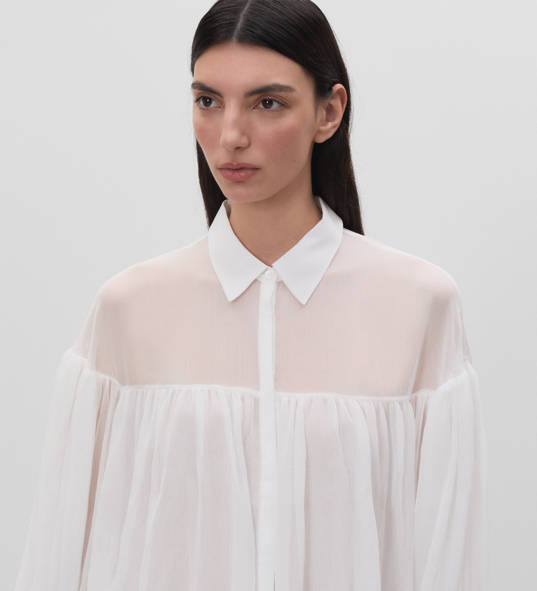 Flared chiffon blouse