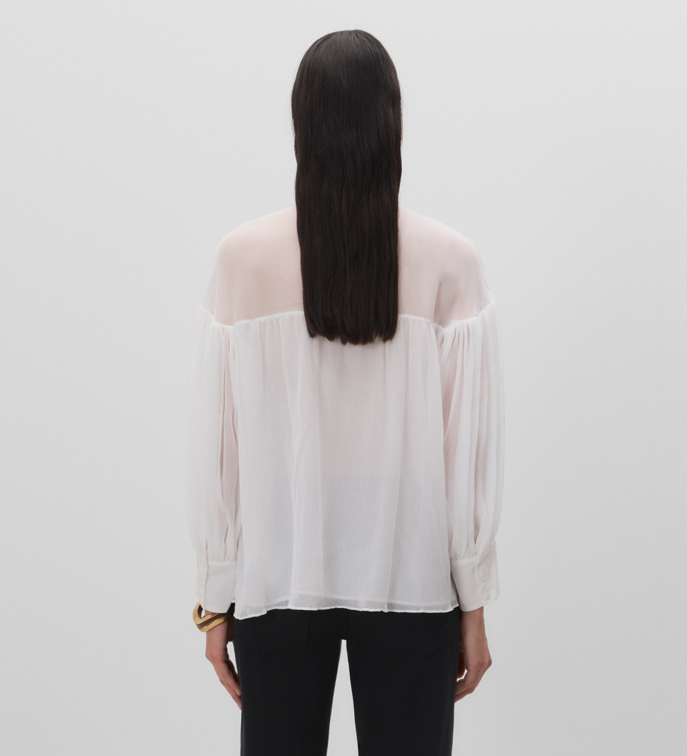 Flared chiffon blouse