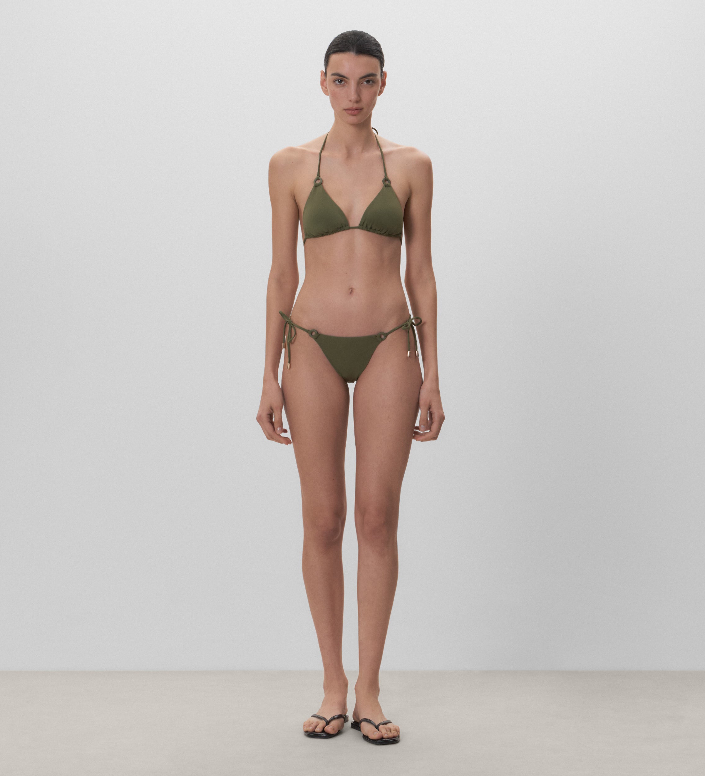 Plain fabric bikini bottom