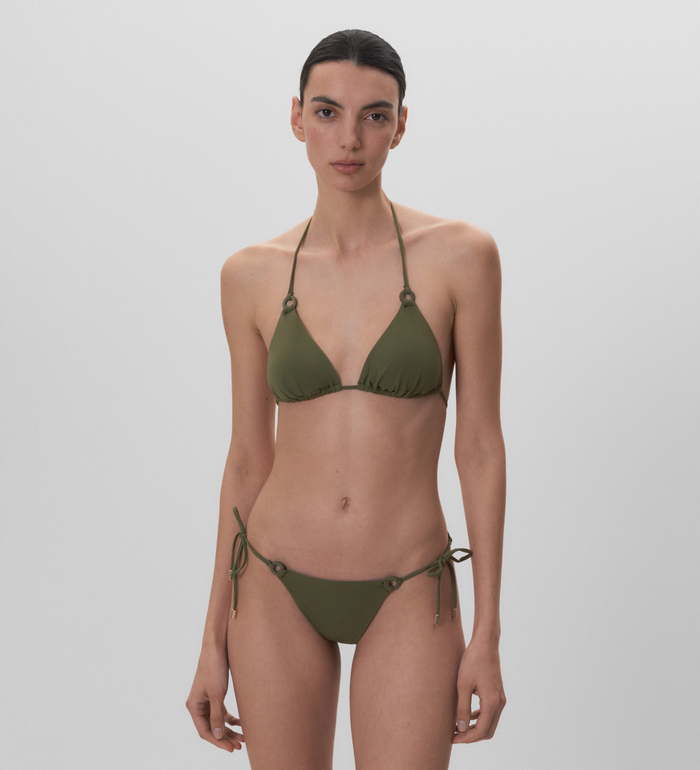 Plain fabric bikini bottom