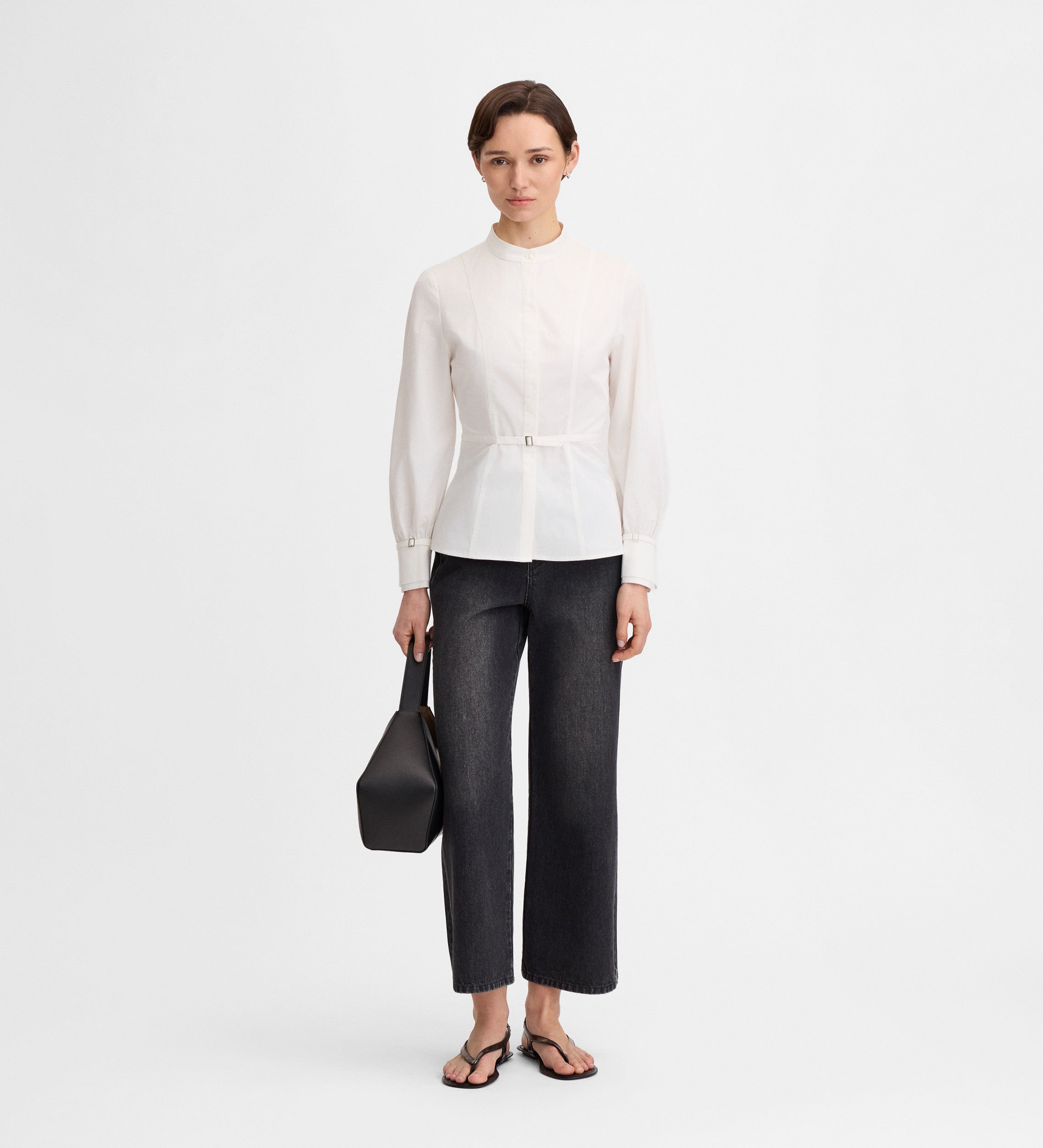 Mandarin collar shirt