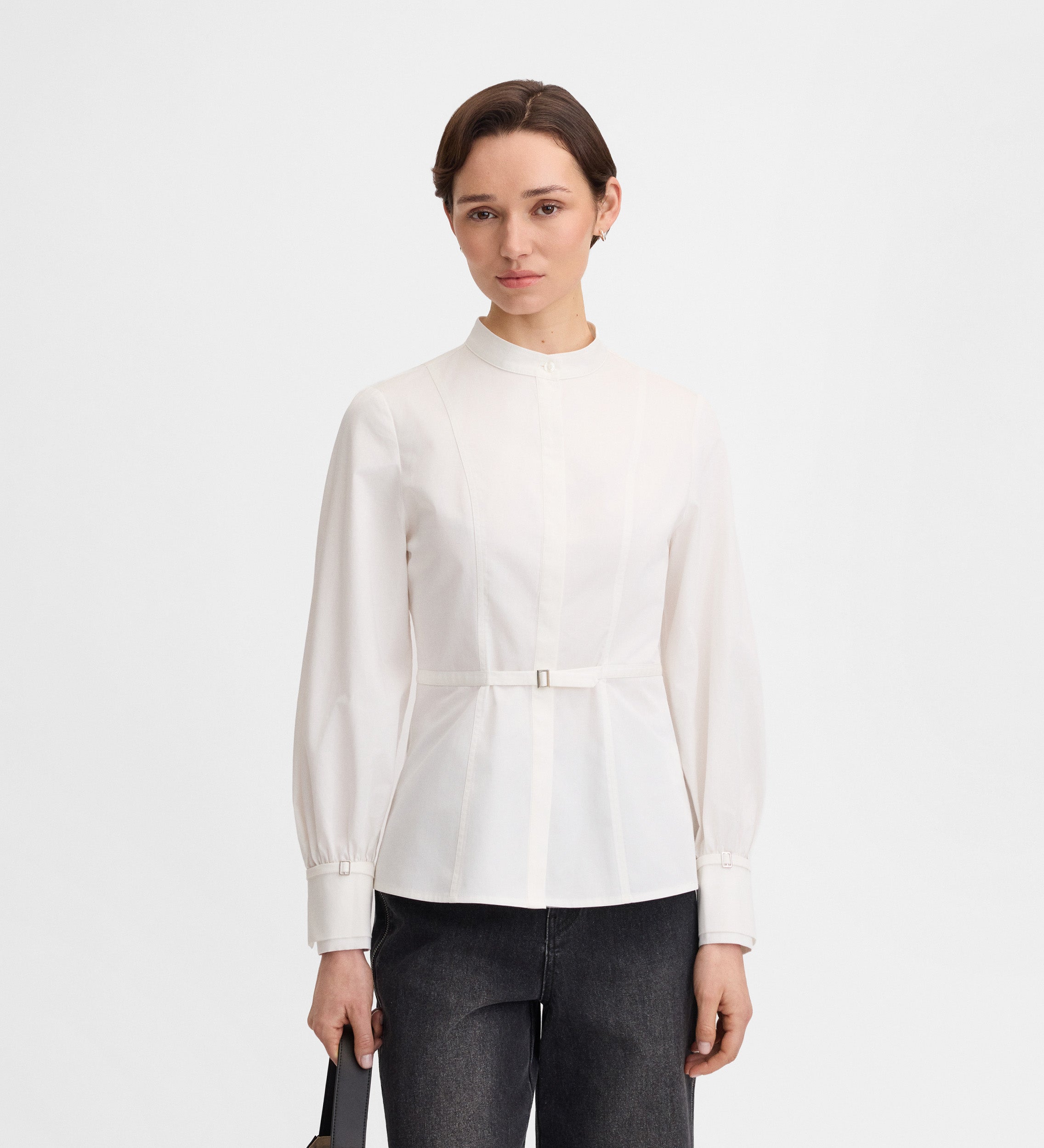 Mandarin collar shirt
