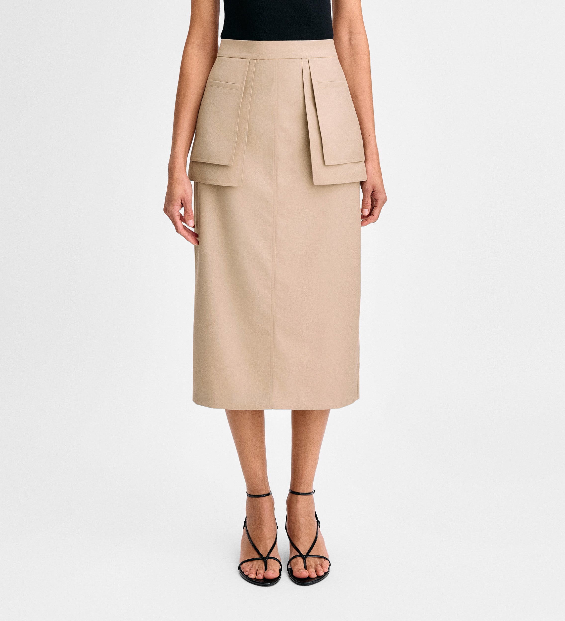 Jupe midi détail poche