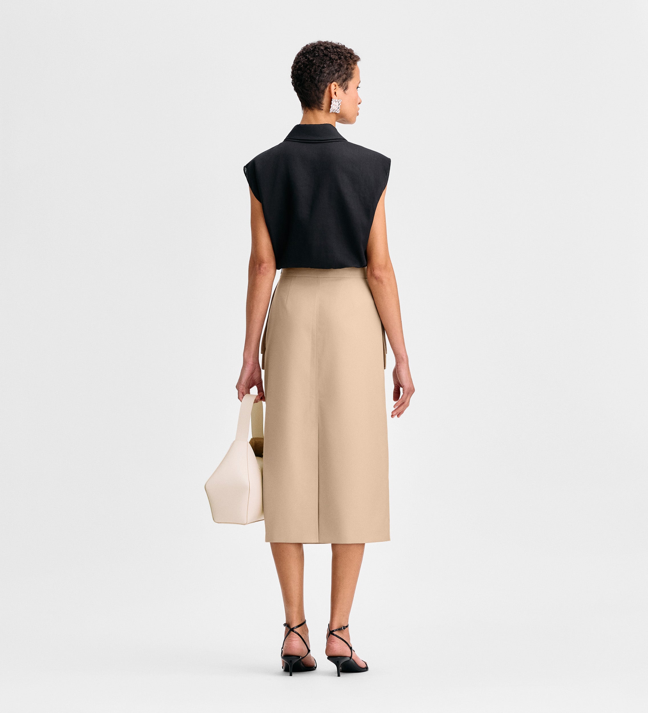 Jupe midi détail poche