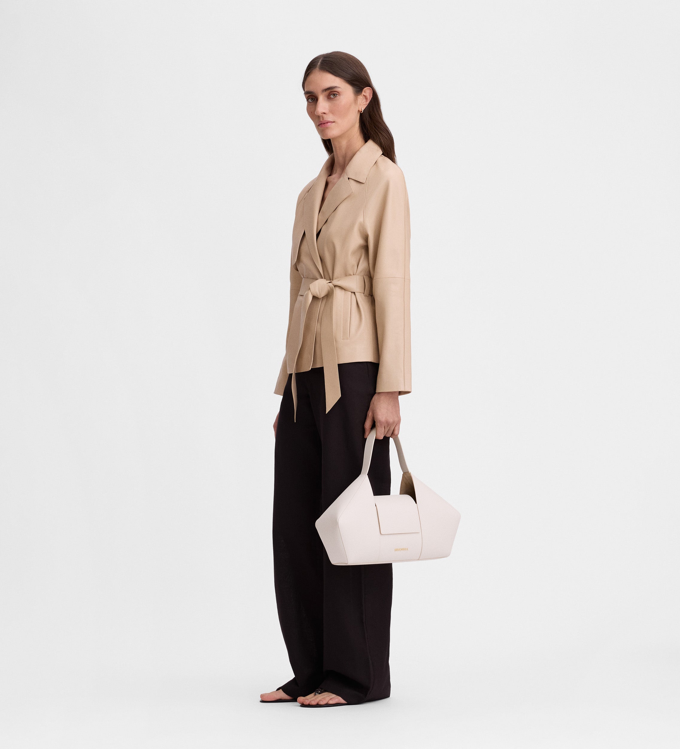 Short napa trench coat