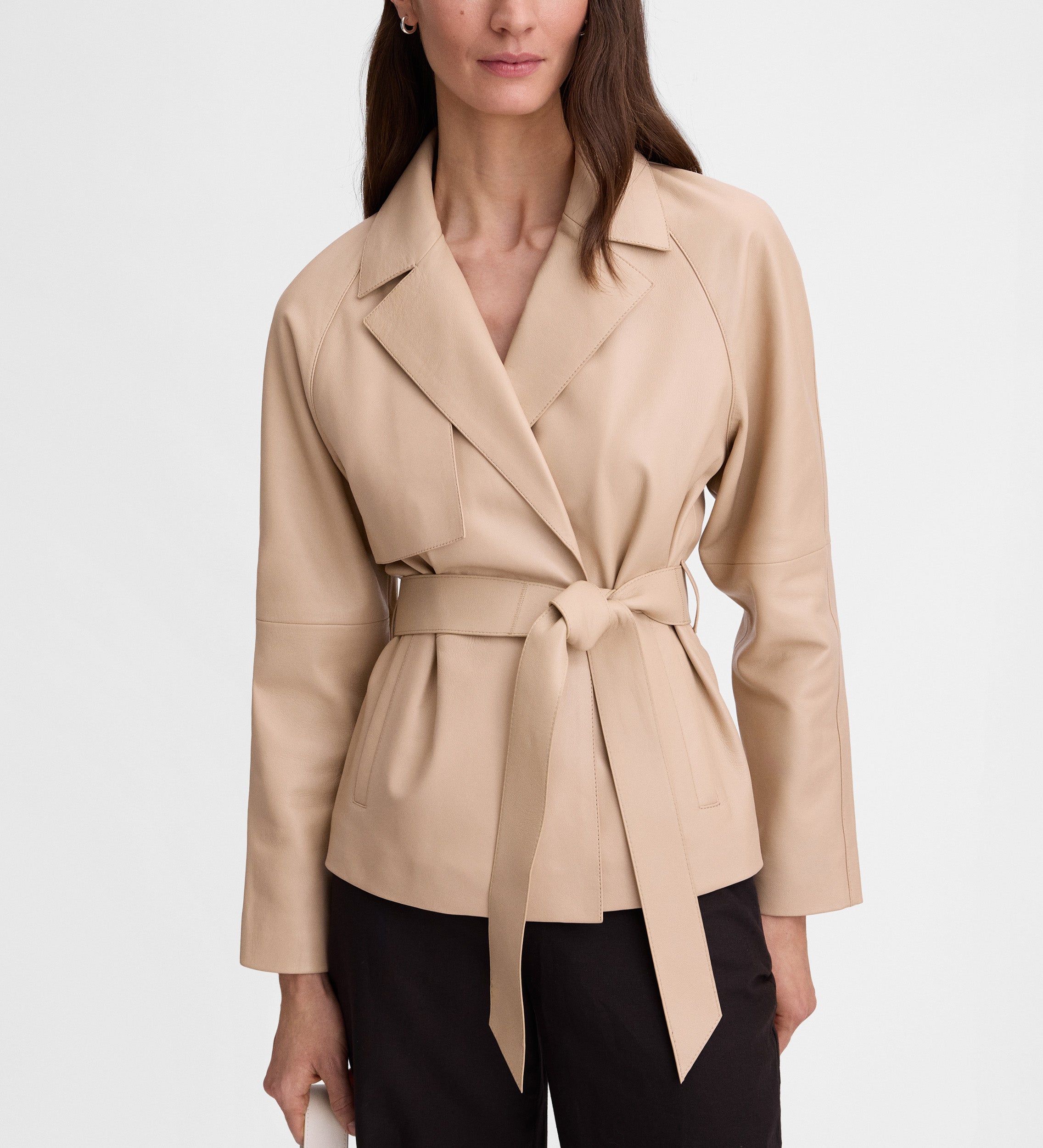 Short napa trench coat