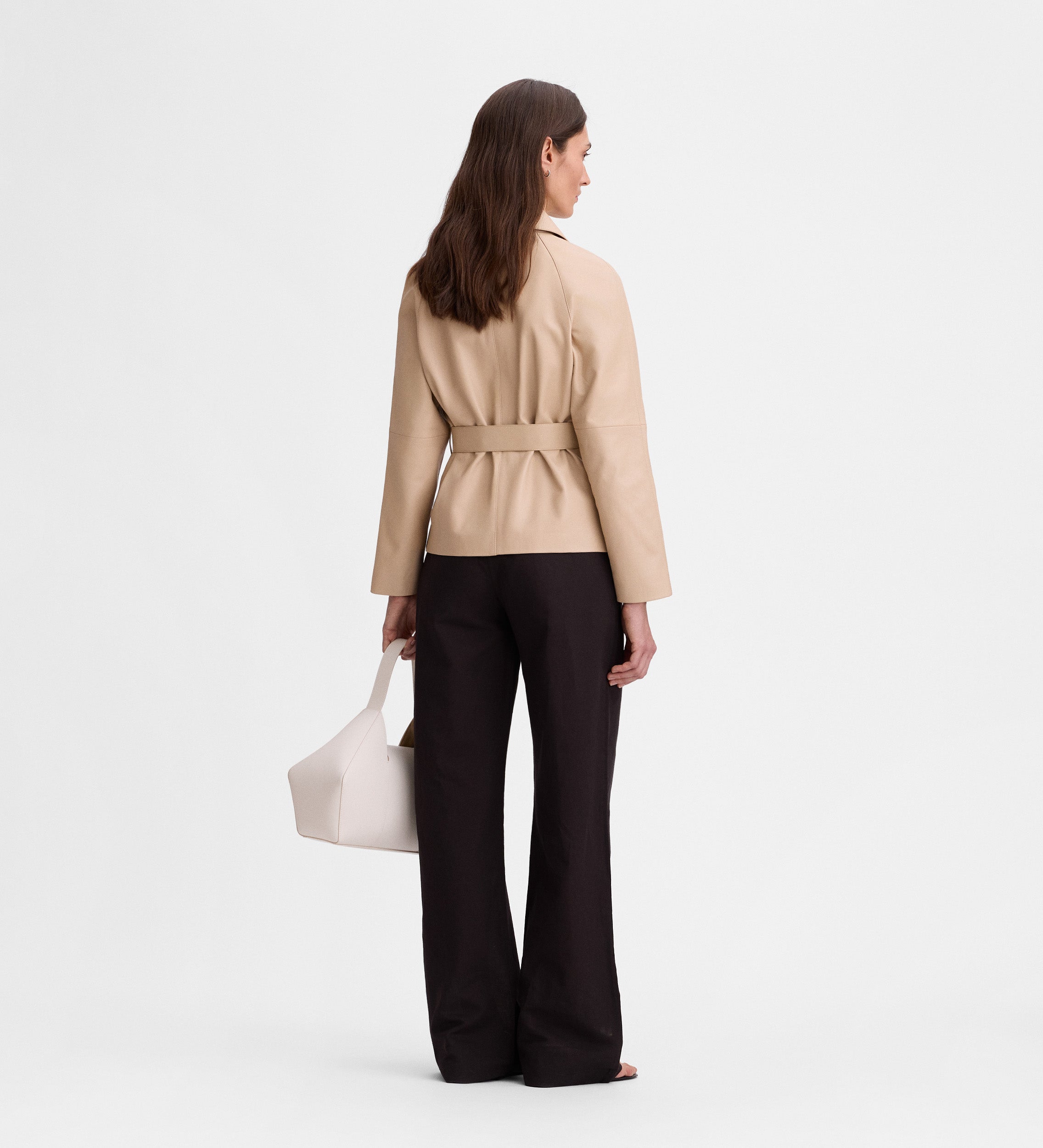 Short napa trench coat
