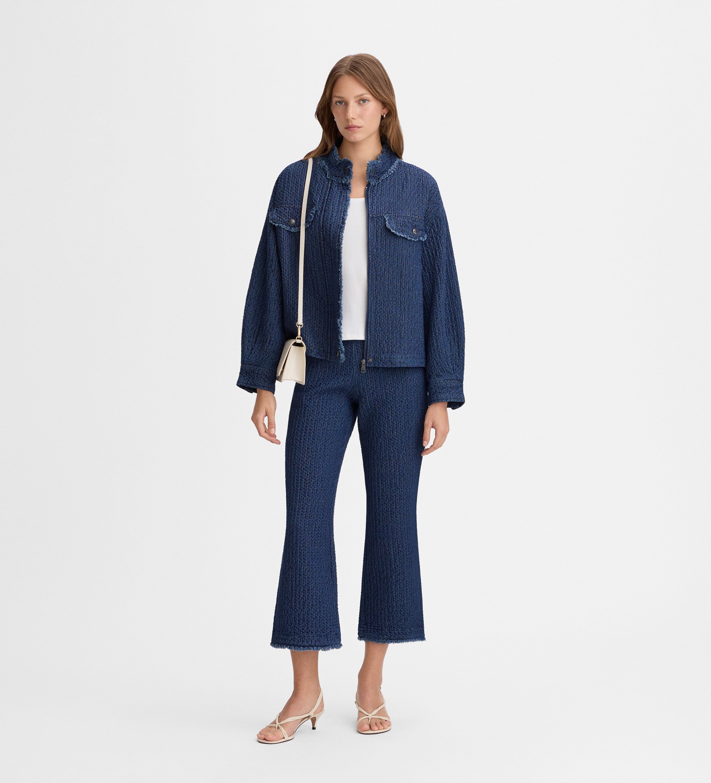 Textured long pants