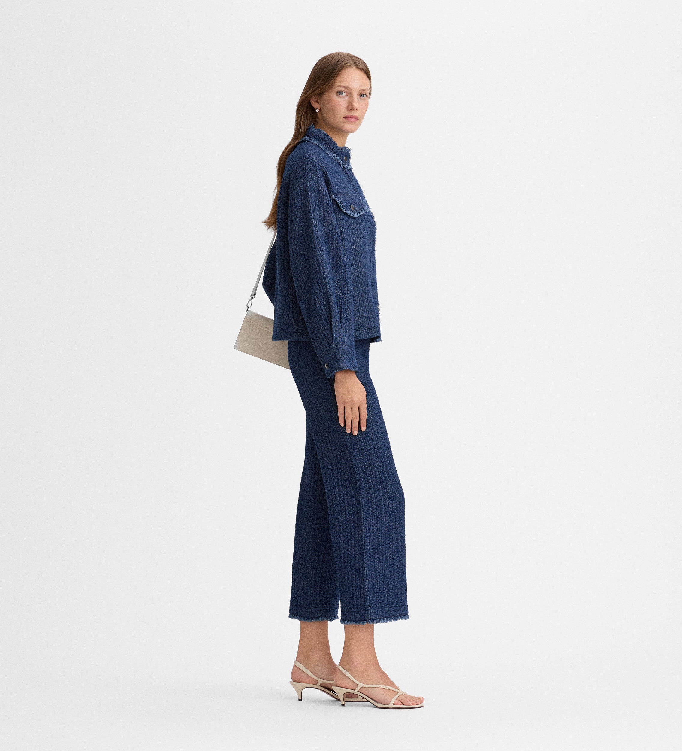 Textured long pants