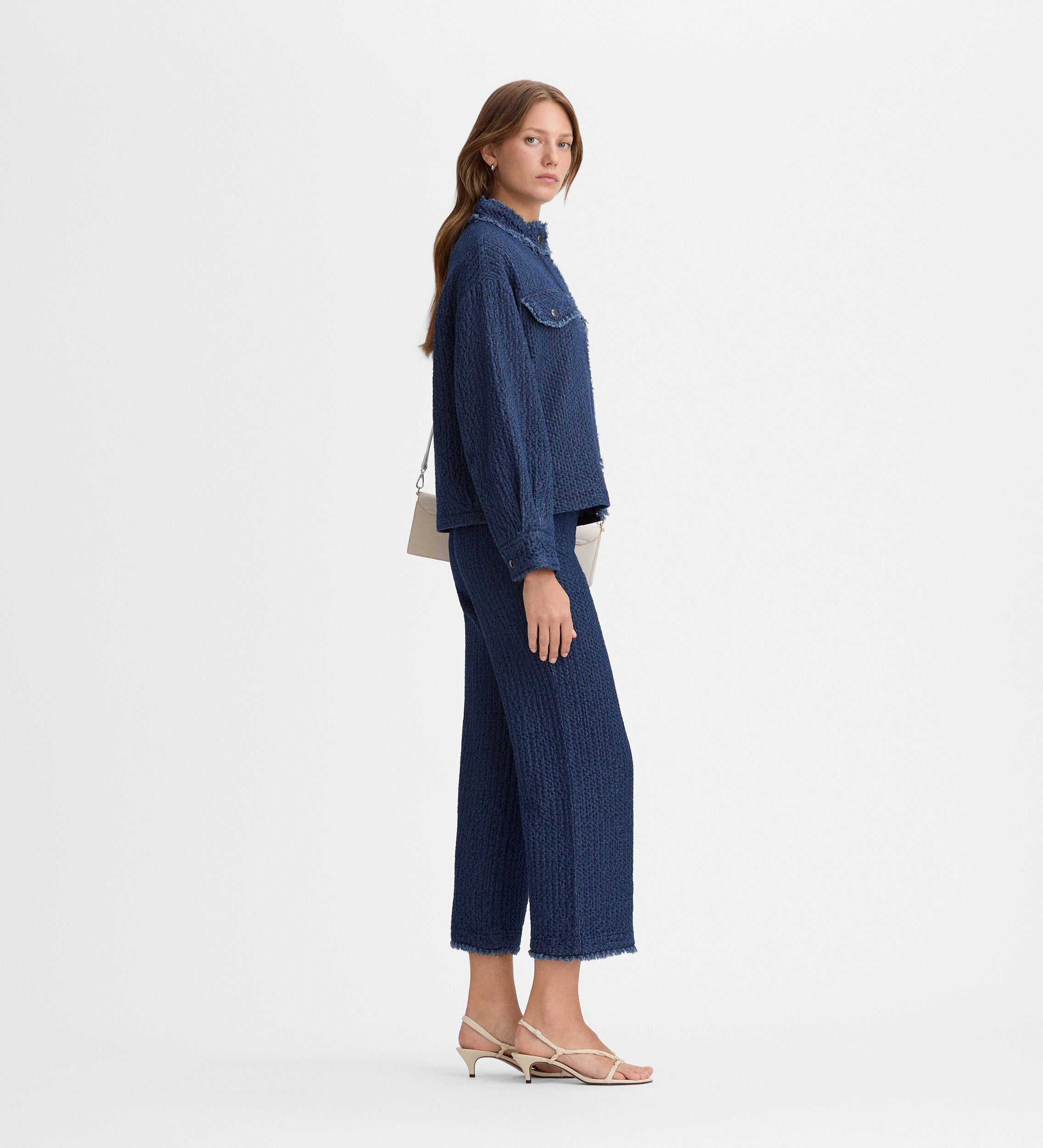 Veste jacquard denim texturé