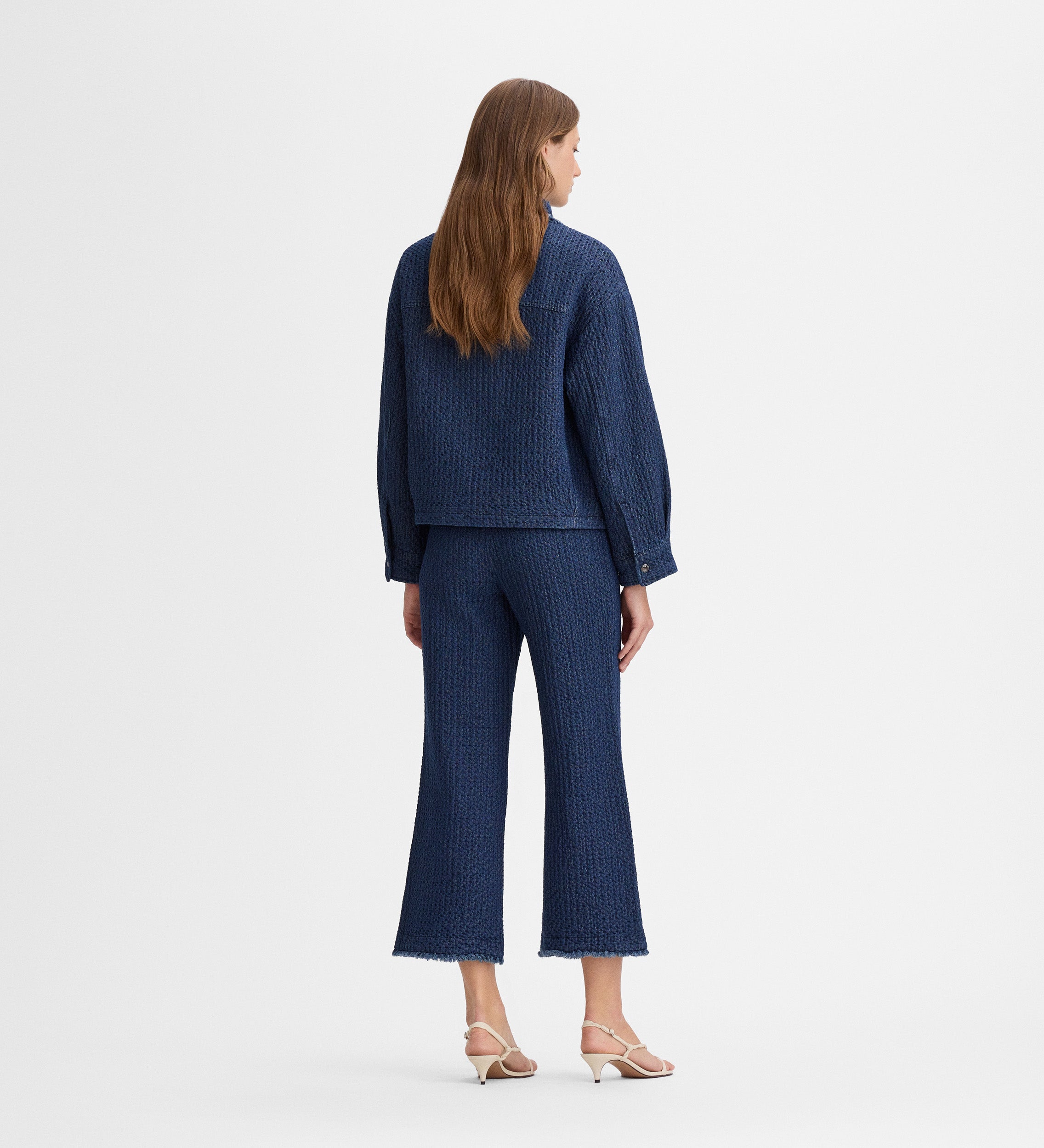 Veste jacquard denim texturé