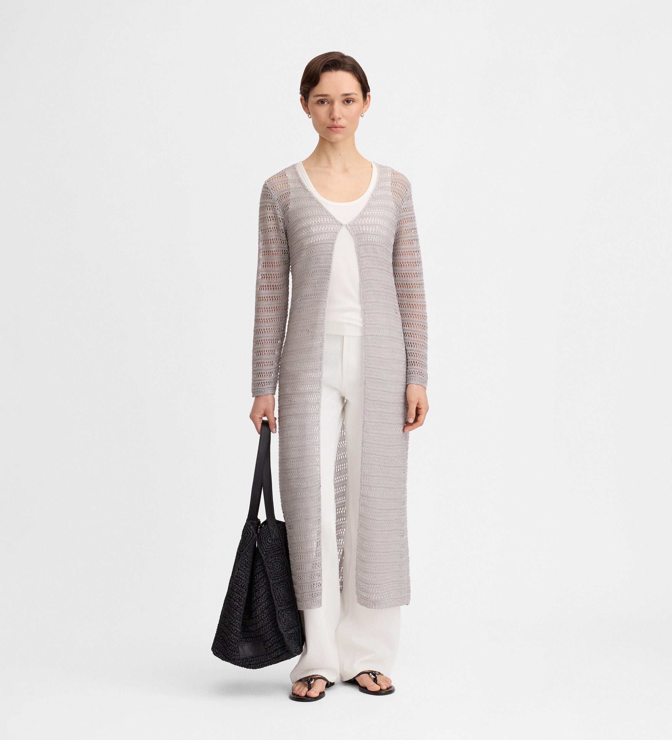 Cardigan long ajouré