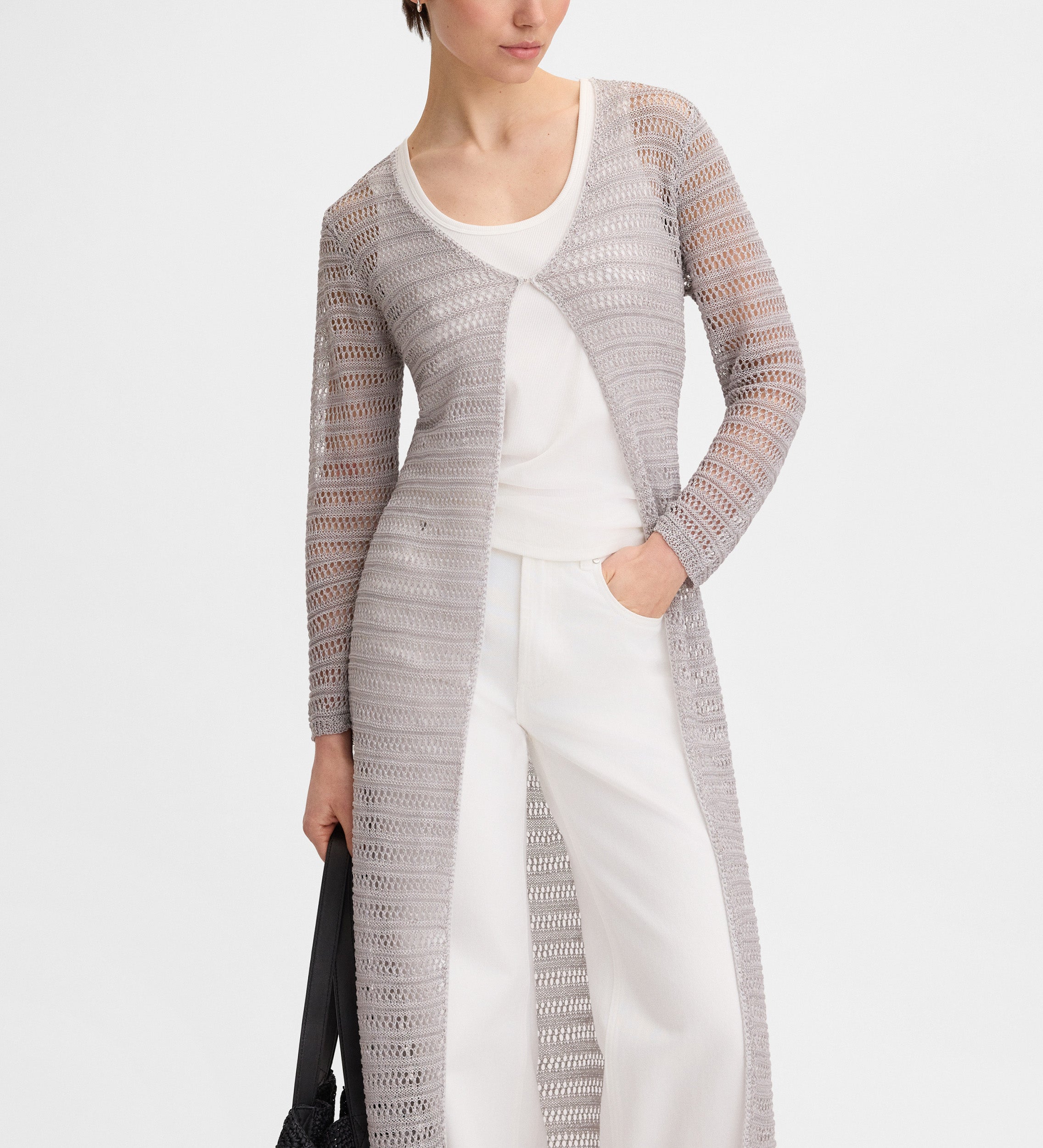 Cardigan long ajouré