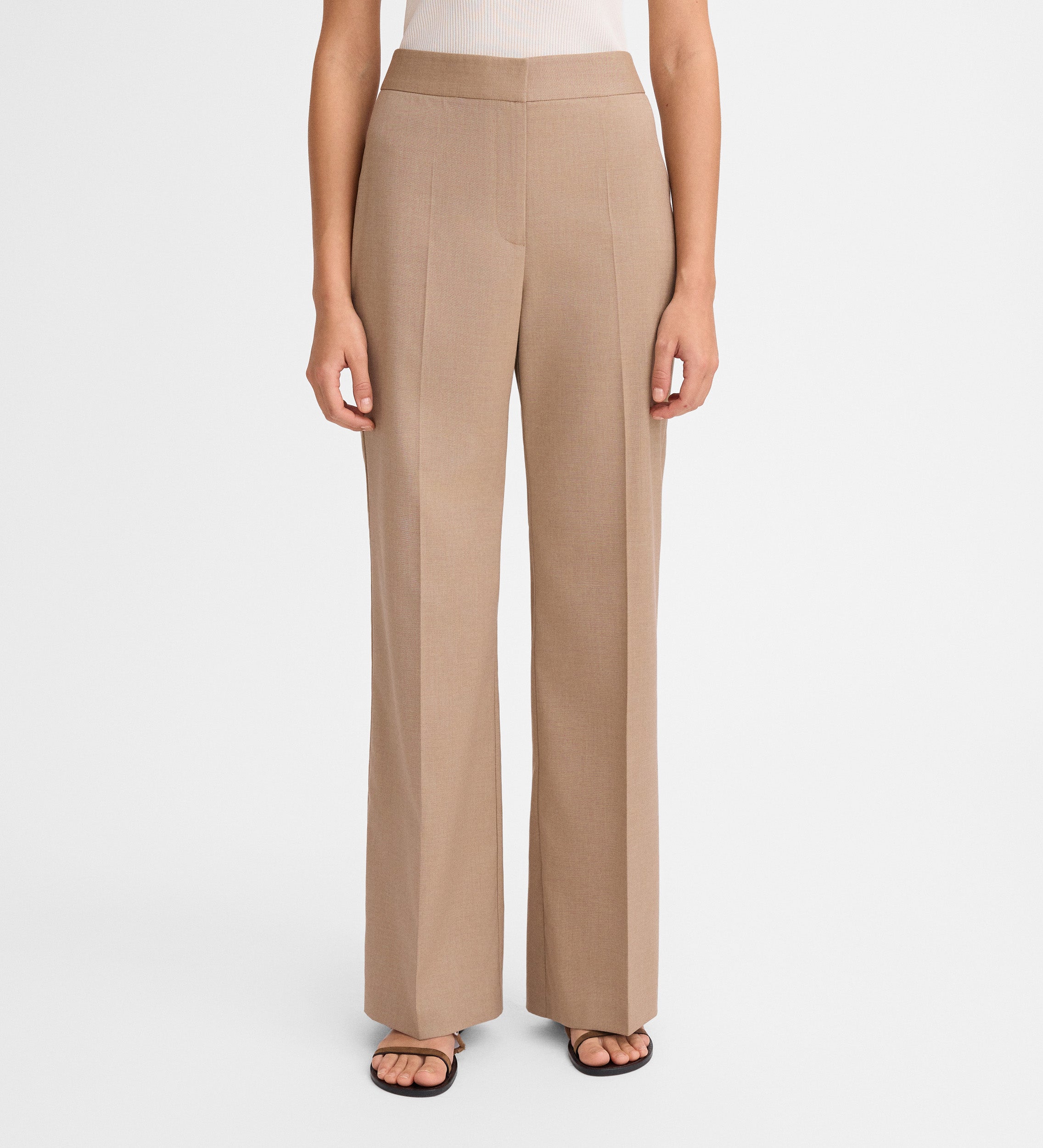 Wide-leg pleated pants