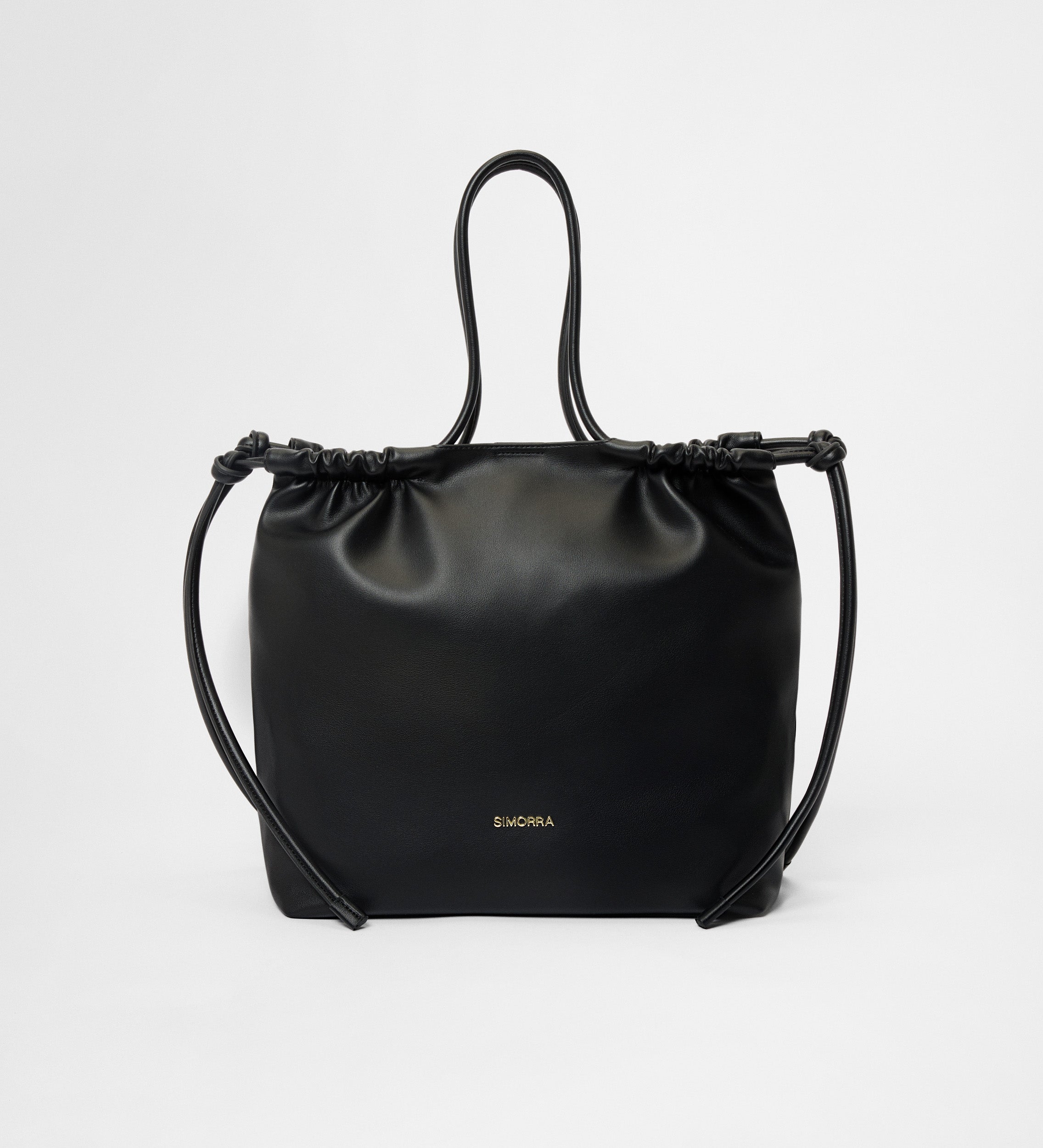 Leather drawstring bag