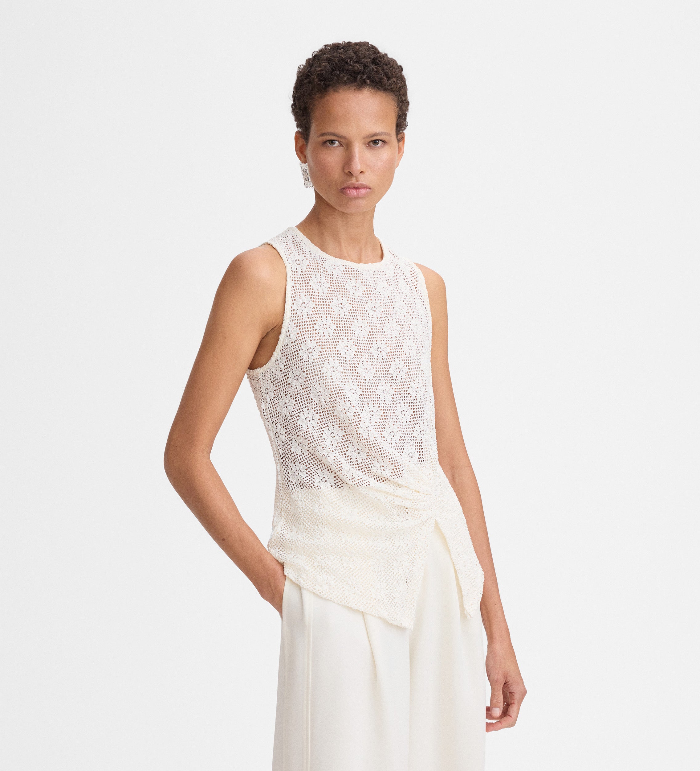 Knit fabric top