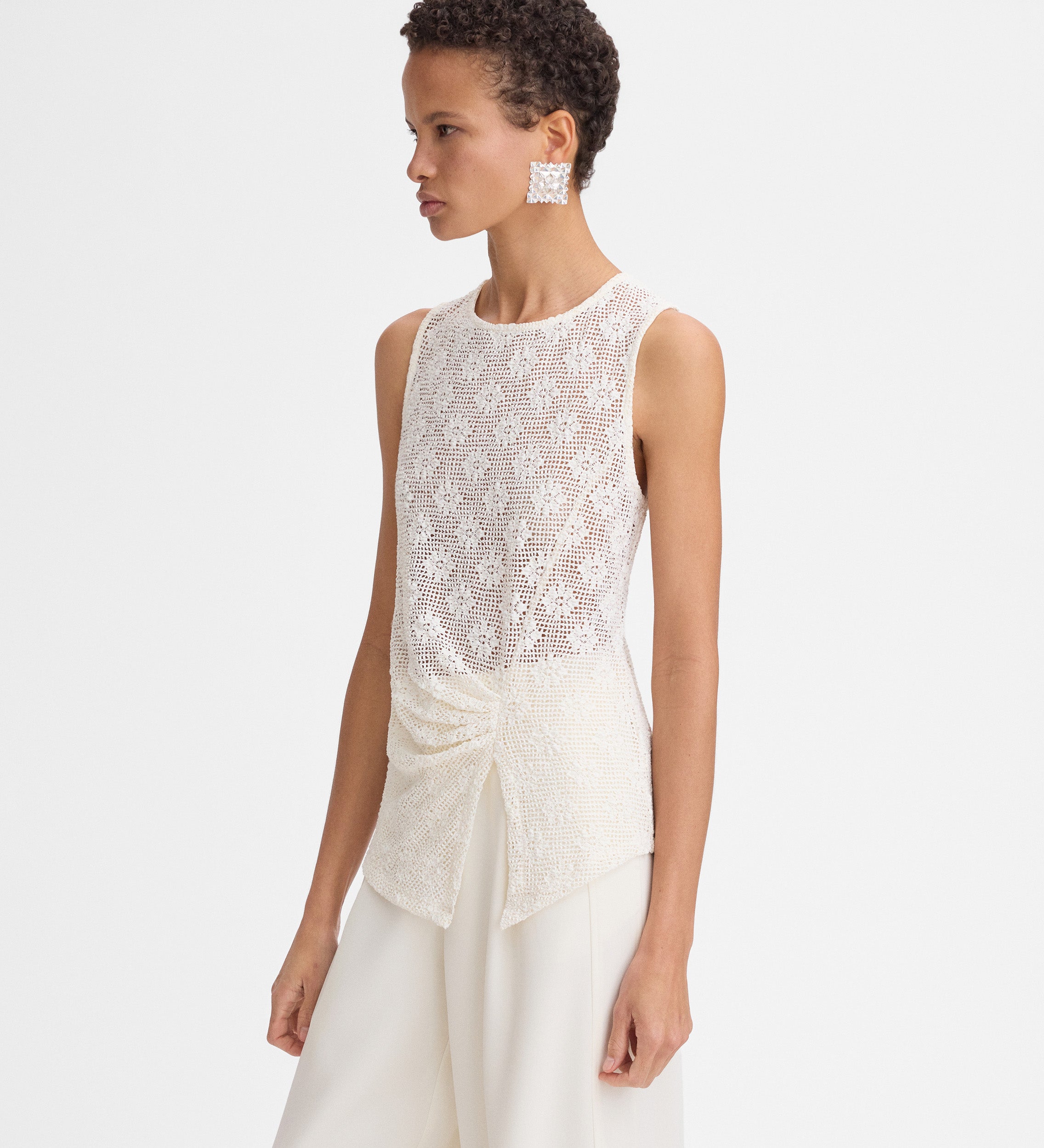 Knit fabric top
