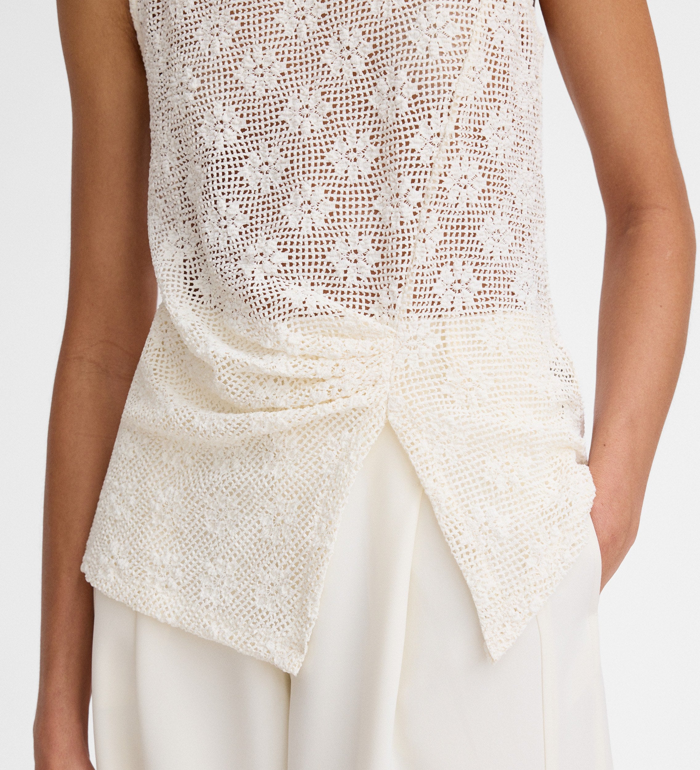 Knit fabric top