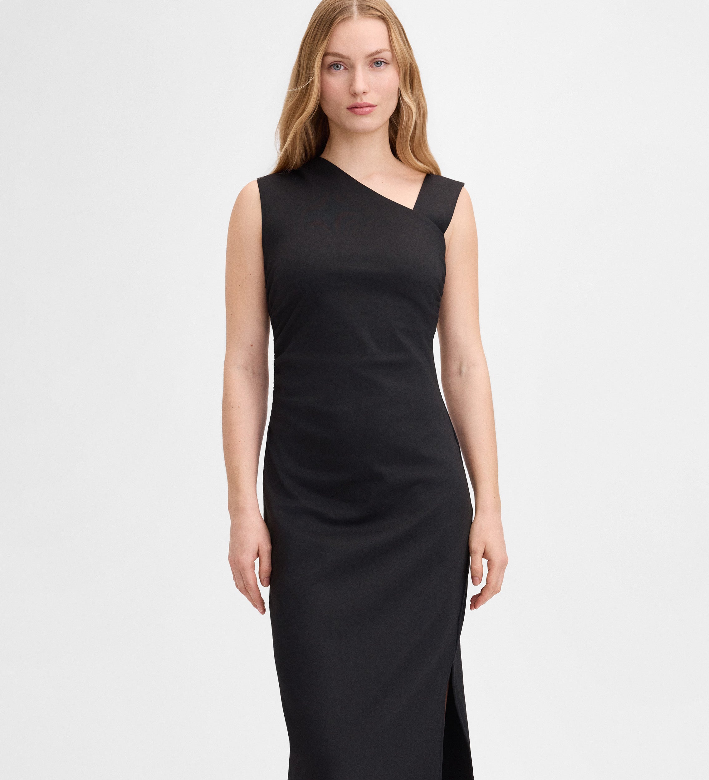 Shirred midi dress
