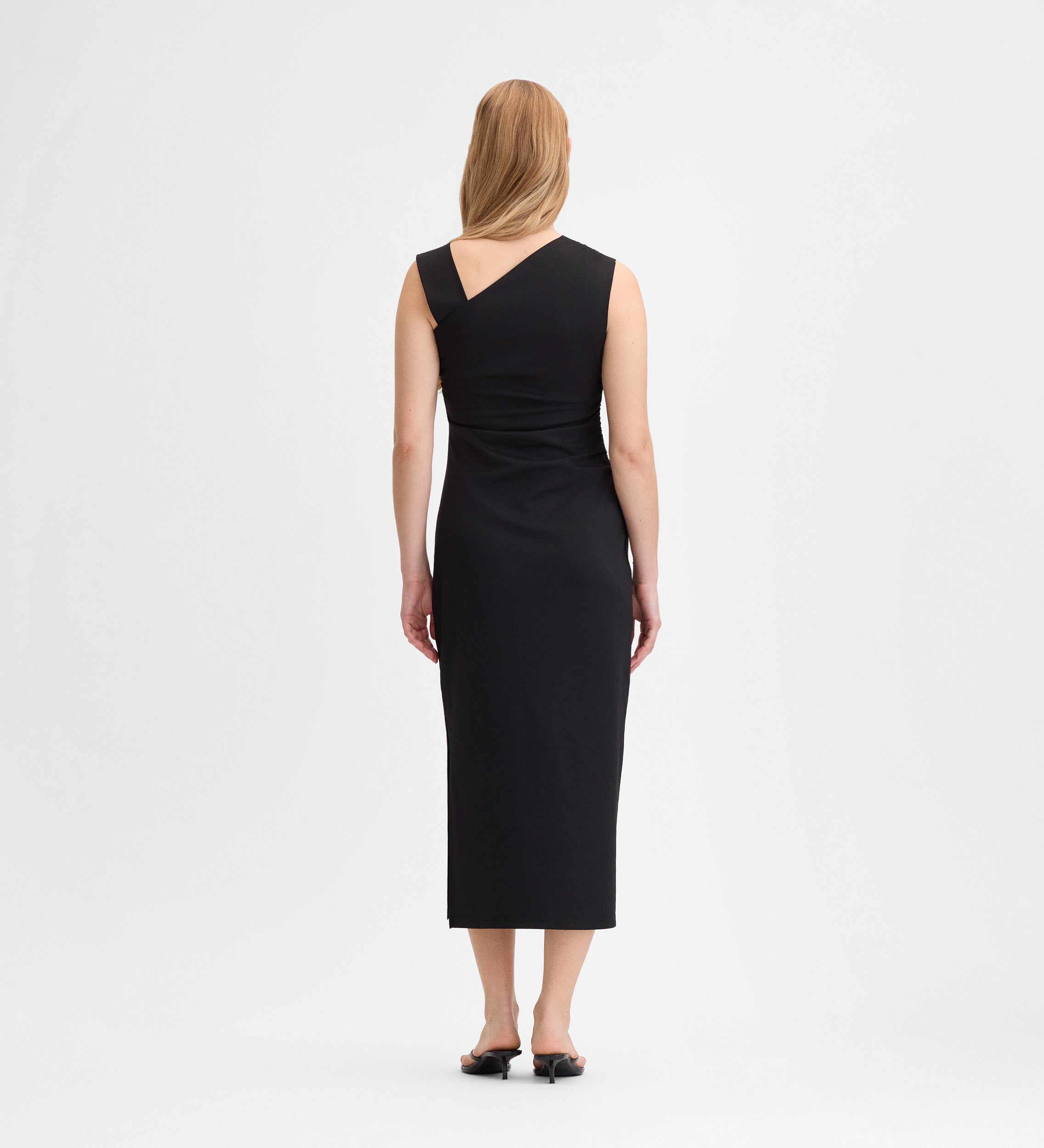 Shirred midi dress