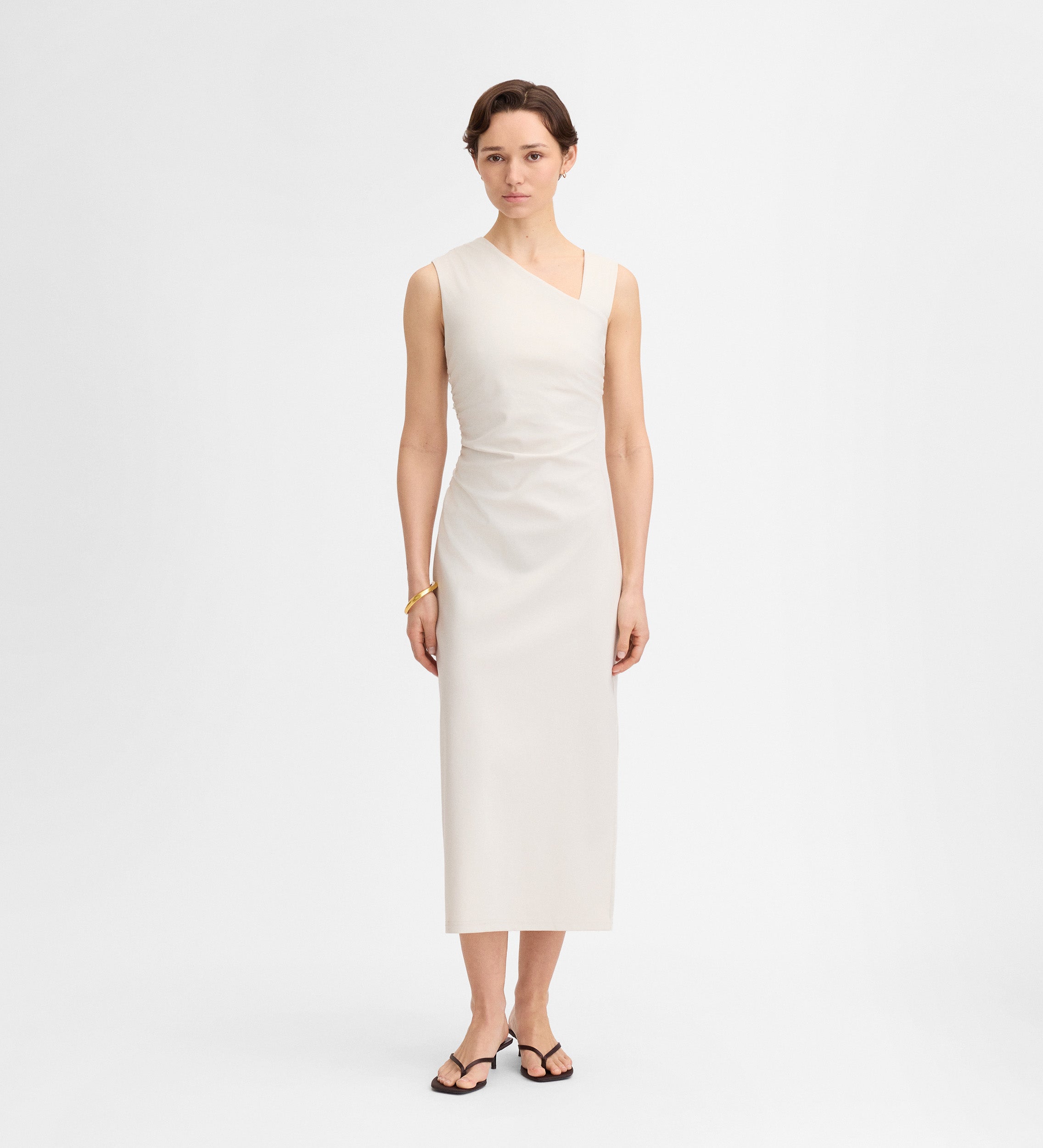 Shirred midi dress