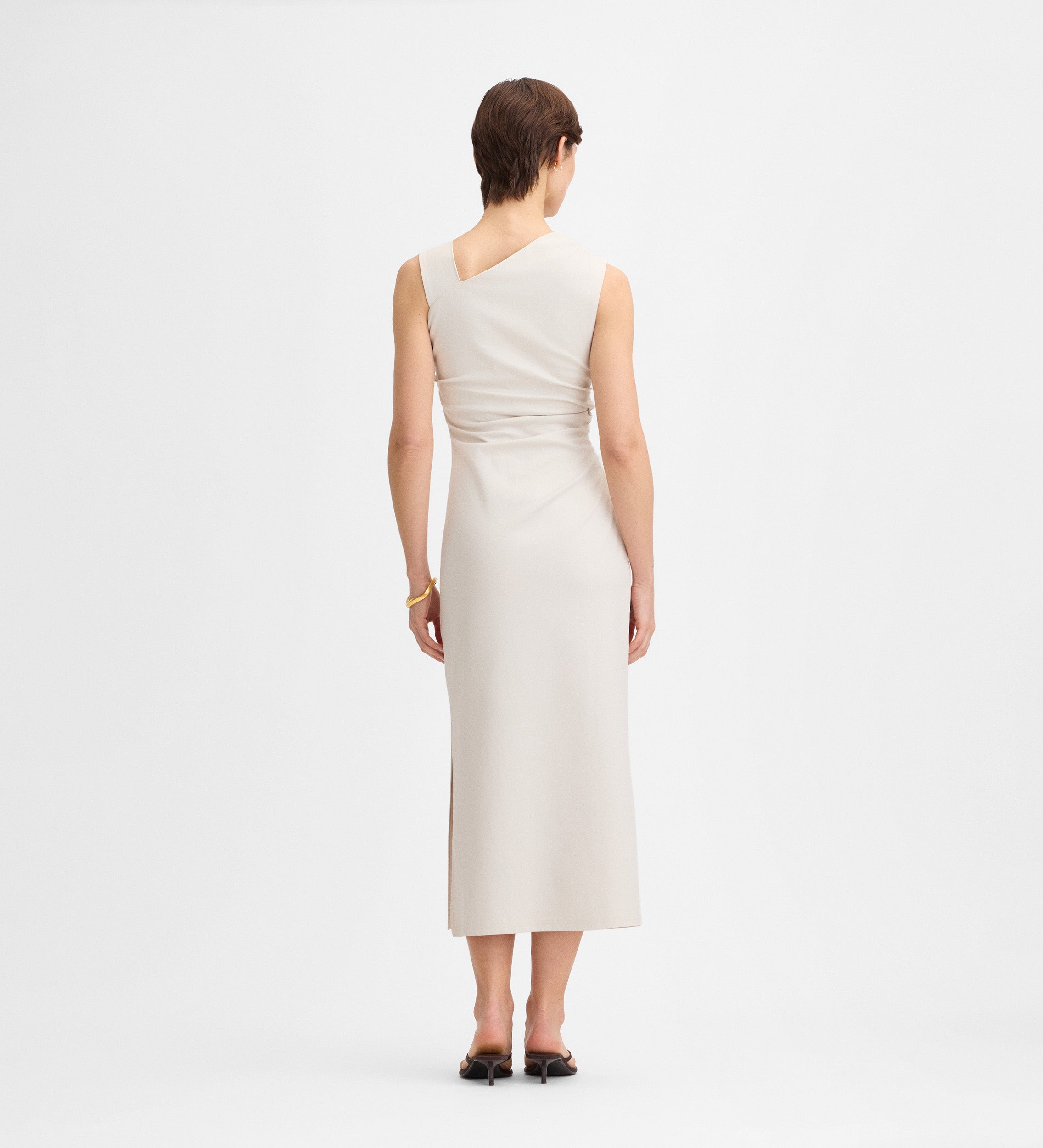 Shirred midi dress